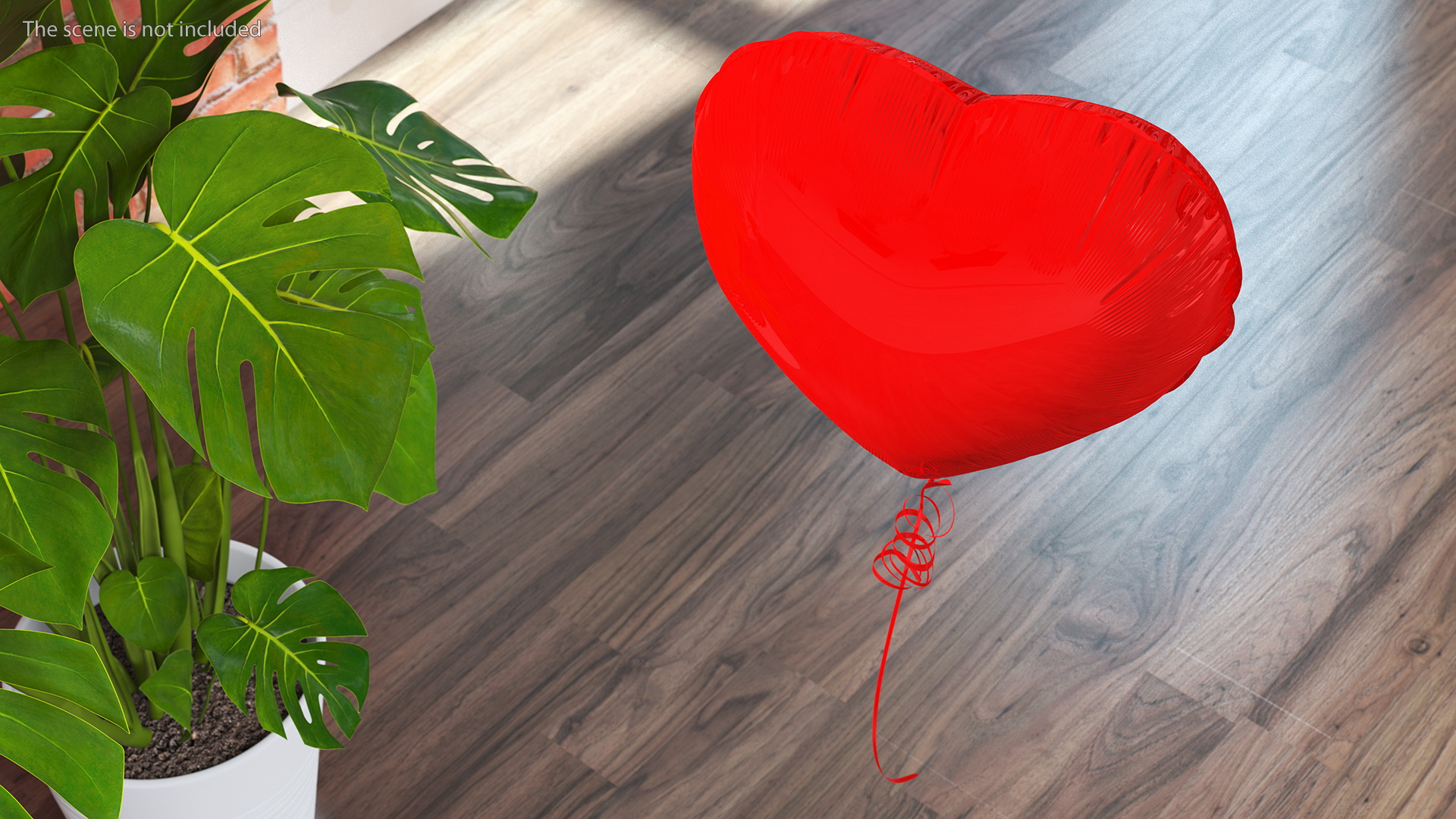 Red Heart Shaped Foil Balloon 3D model