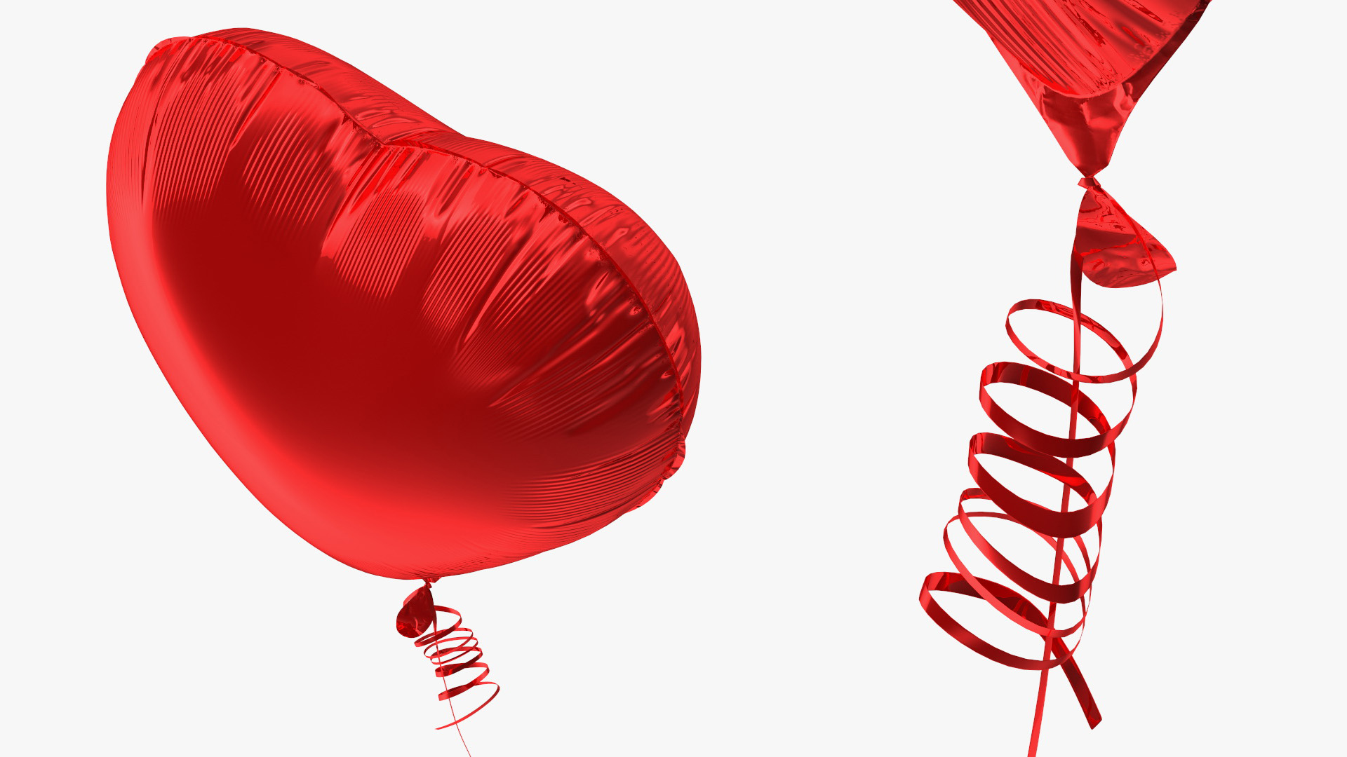 Red Heart Shaped Foil Balloon 3D model