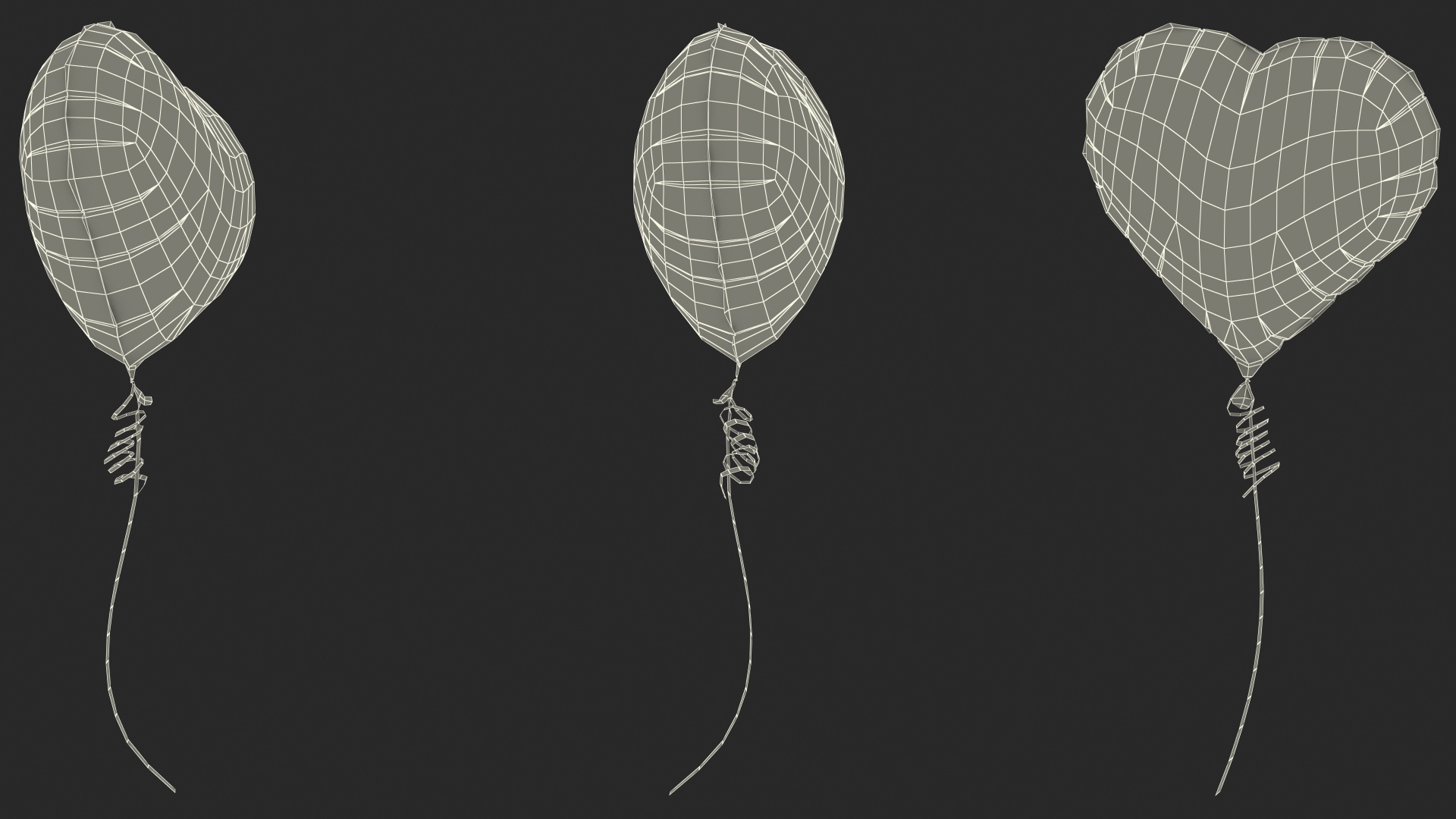 Red Heart Shaped Foil Balloon 3D model