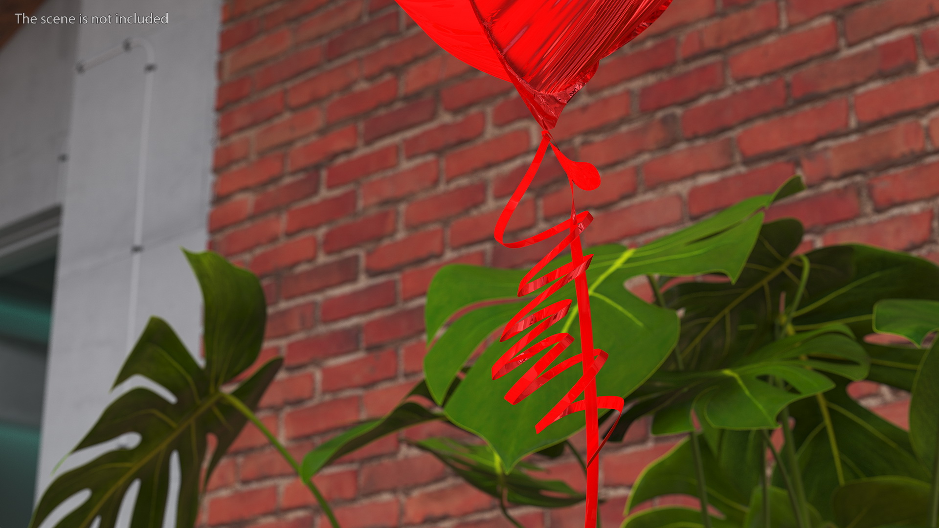 Red Heart Shaped Foil Balloon 3D model