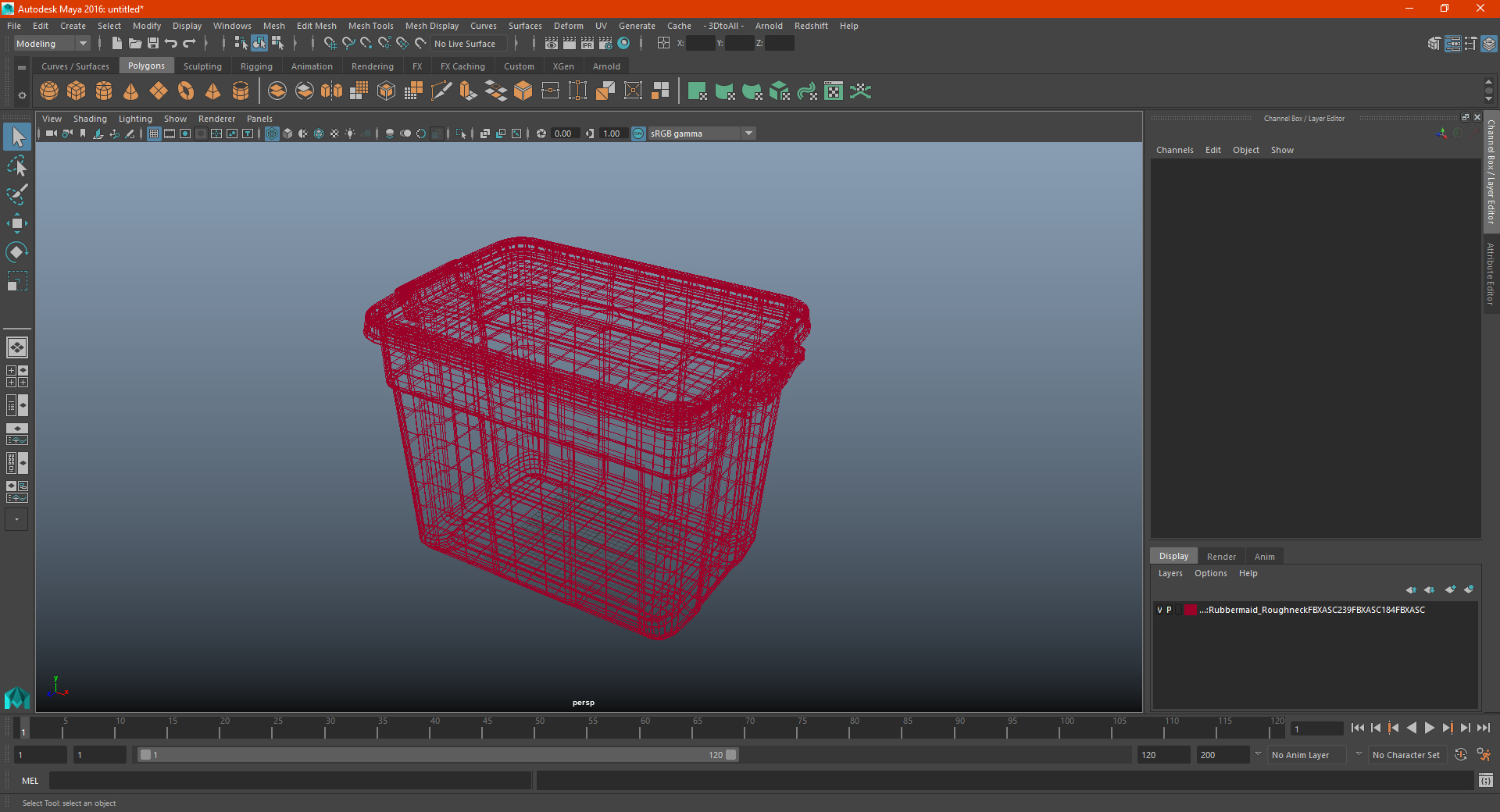 3D Rubbermaid Roughneck Storage Tote 18 Gallon model