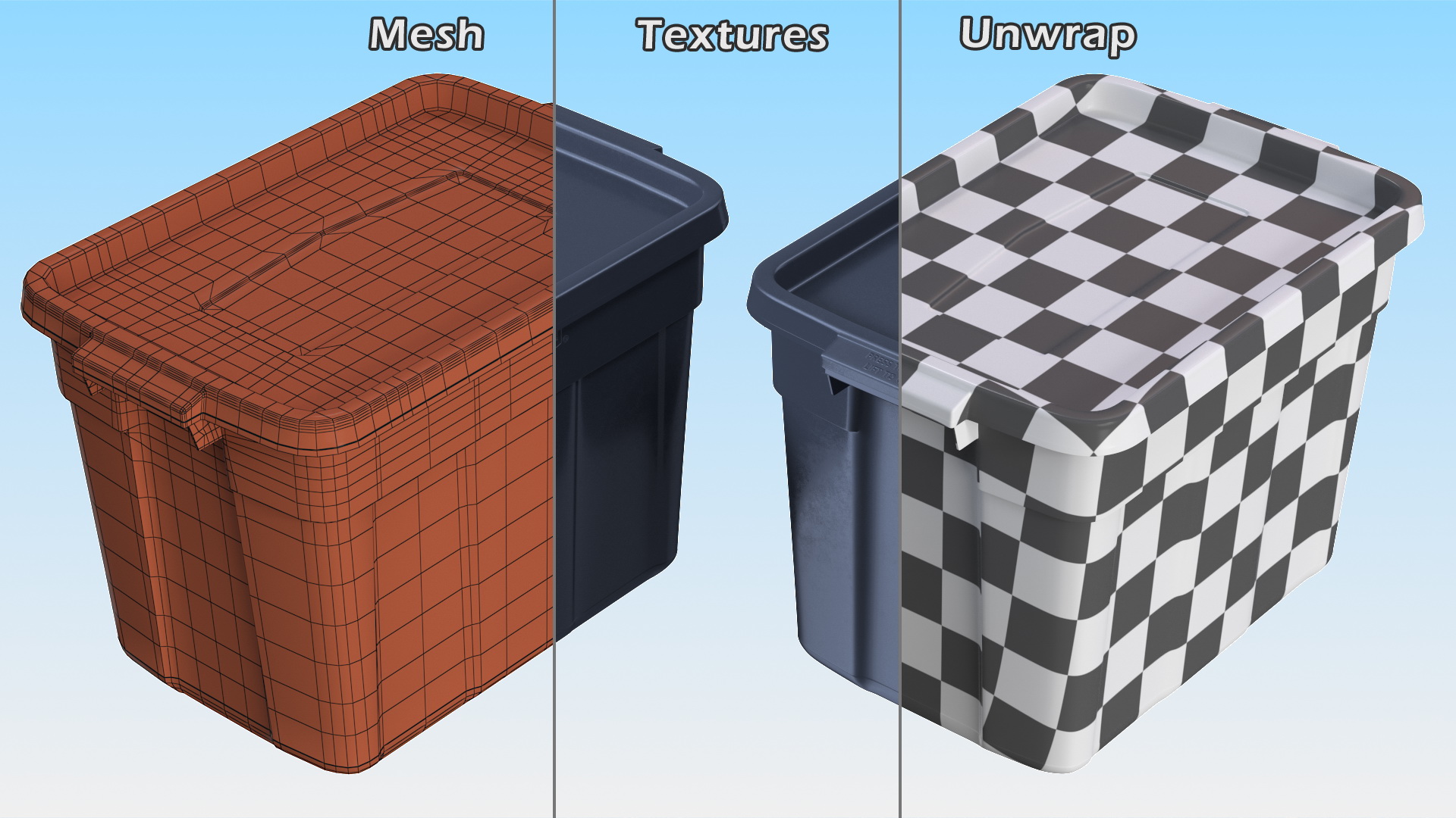 3D Rubbermaid Roughneck Storage Tote 18 Gallon model