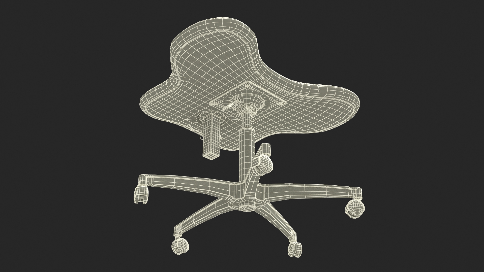 Cross Legged Office Chair with Wheels 3D