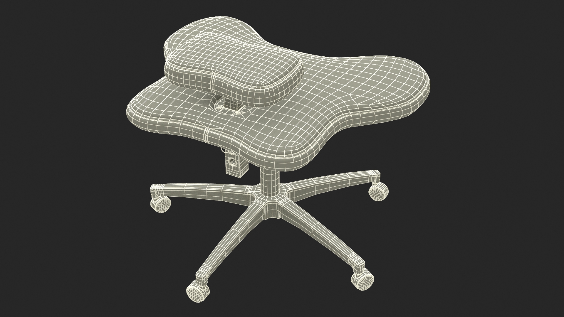 Cross Legged Office Chair with Wheels 3D