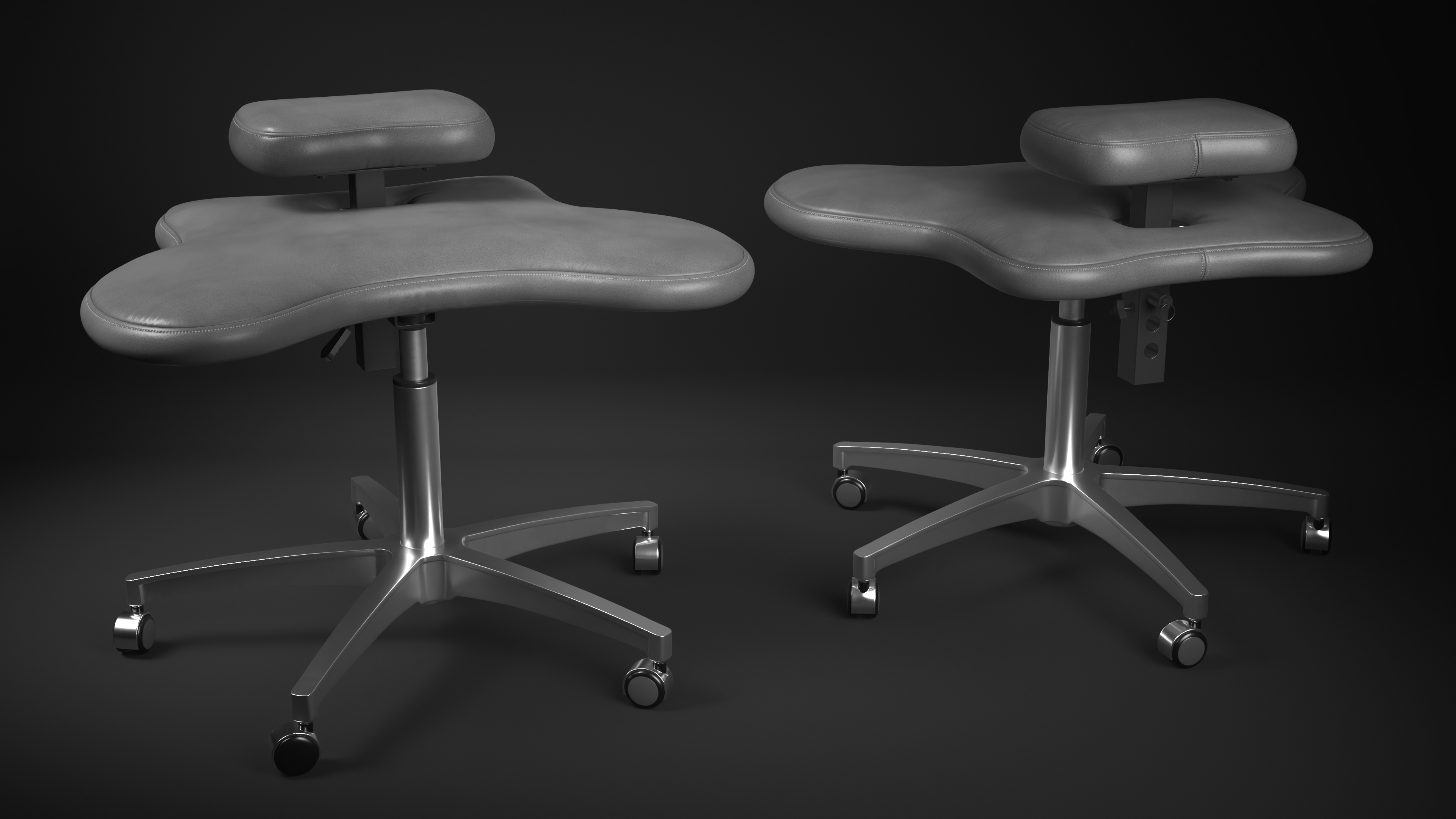 Cross Legged Office Chair with Wheels 3D