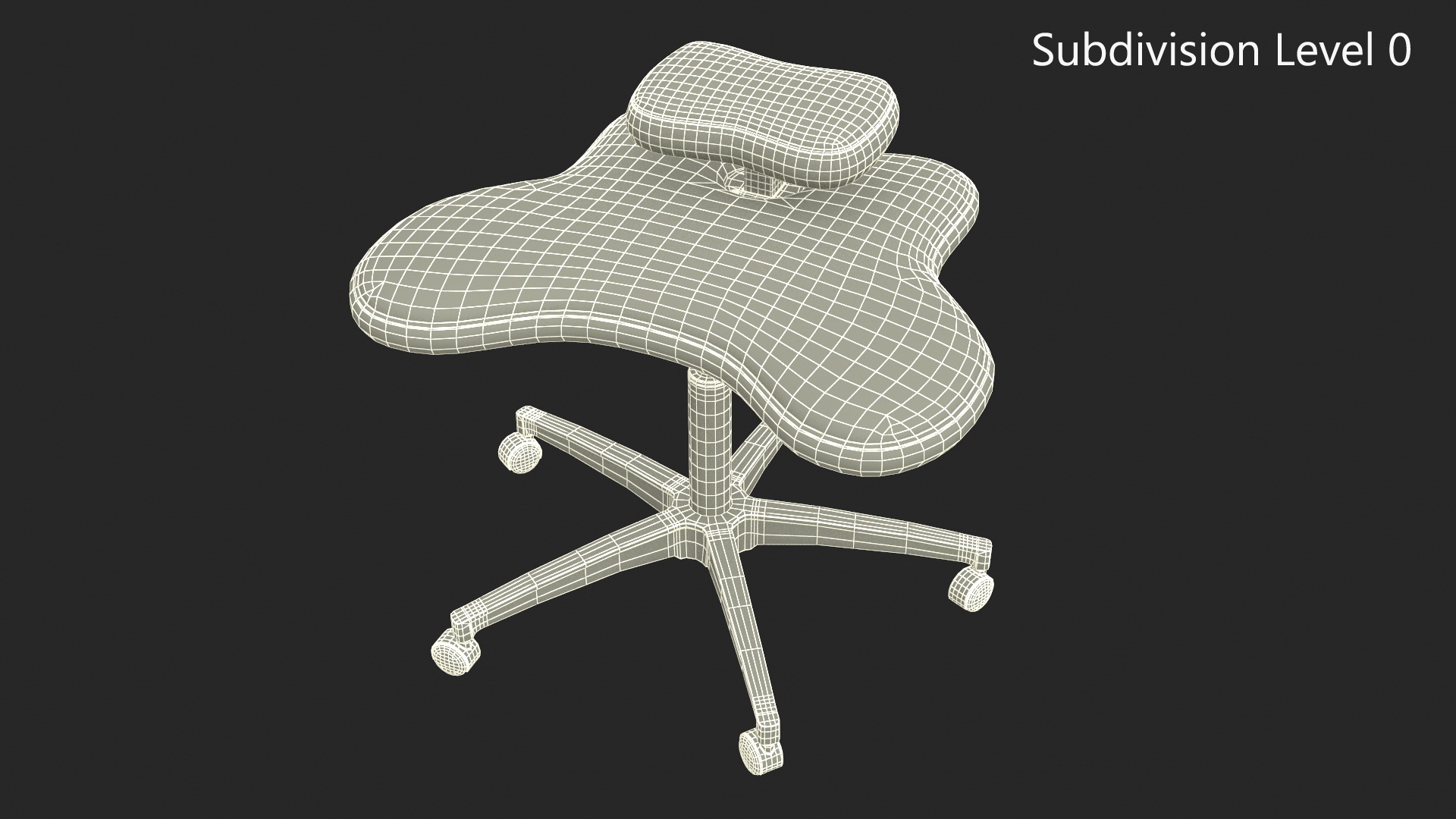 Cross Legged Office Chair with Wheels 3D