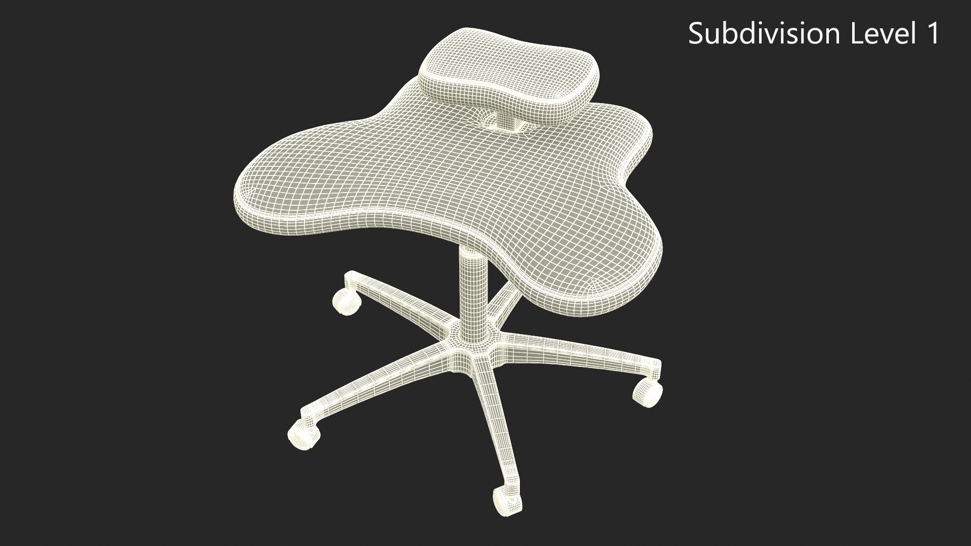 Cross Legged Office Chair with Wheels 3D