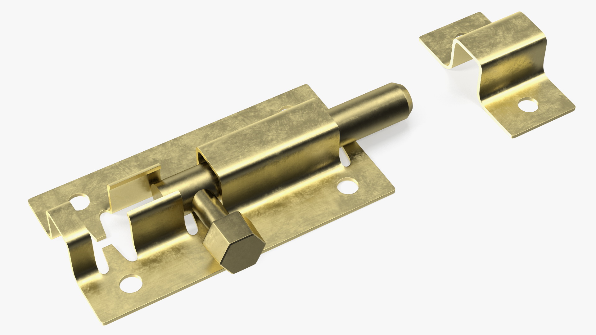 Brass Door Latch Sliding Lock 3D model