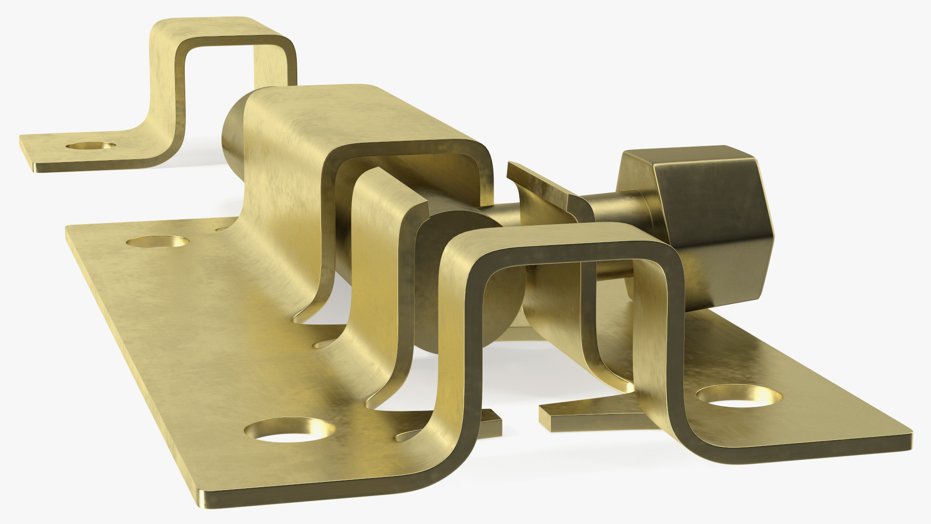 Brass Door Latch Sliding Lock 3D model