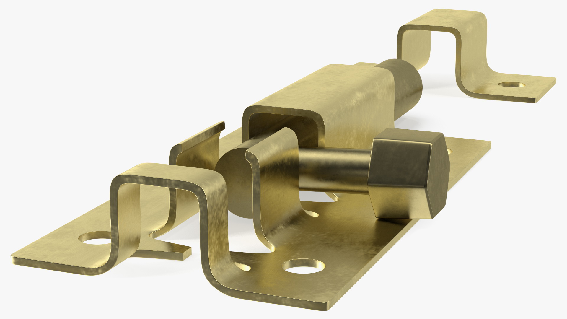 Brass Door Latch Sliding Lock 3D model