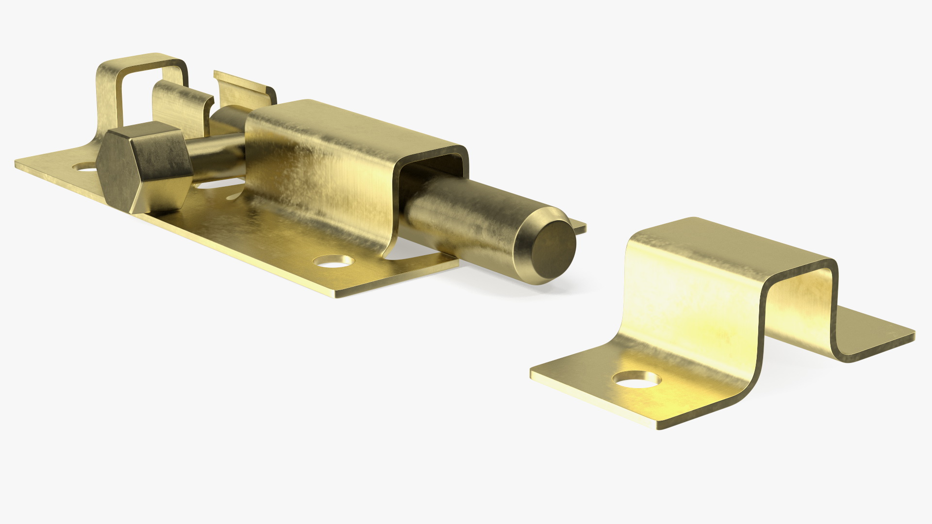 Brass Door Latch Sliding Lock 3D model