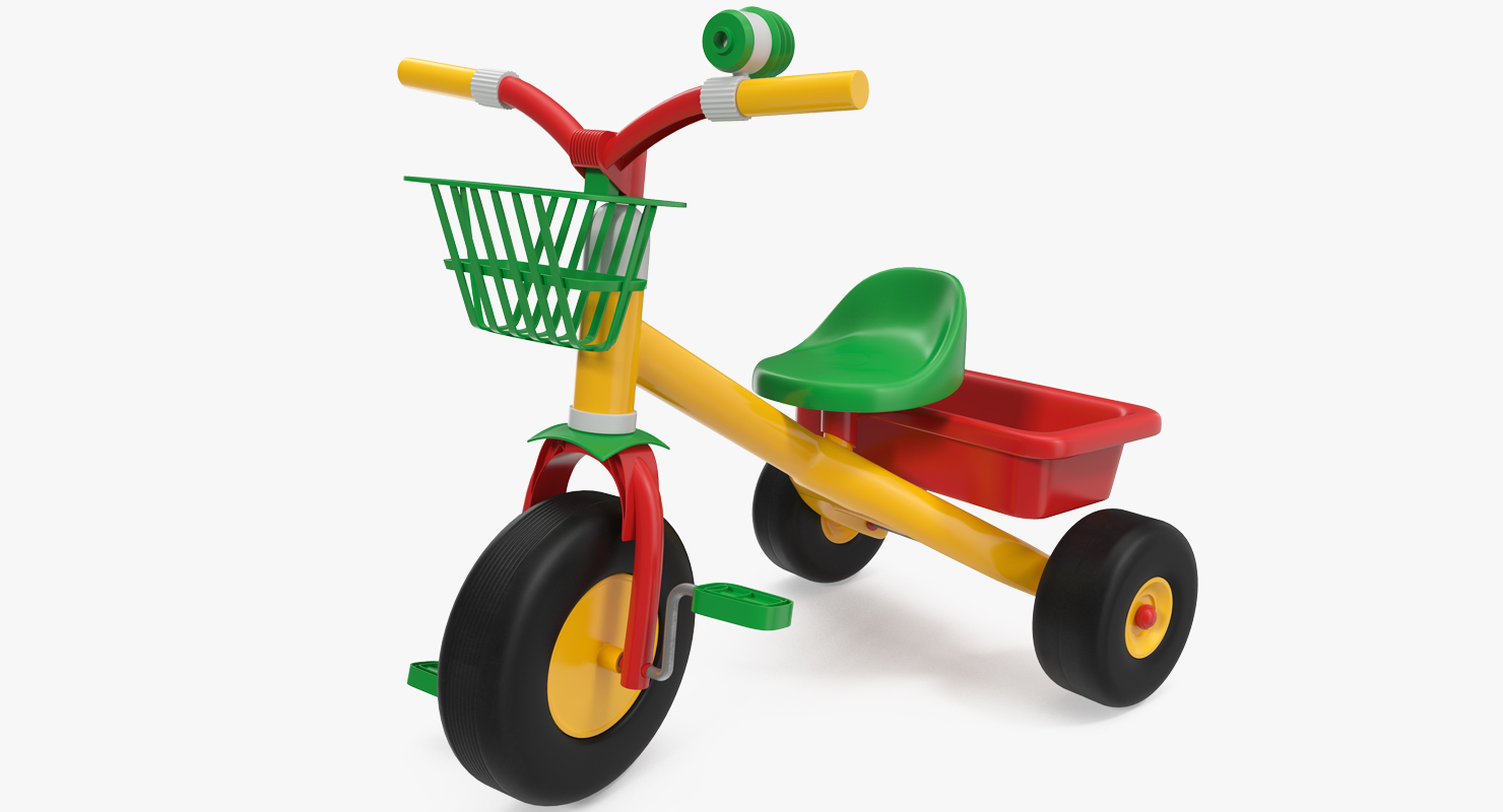 3D model Childrens Trike Tricycle Pedal Bike Bicycle Rigged