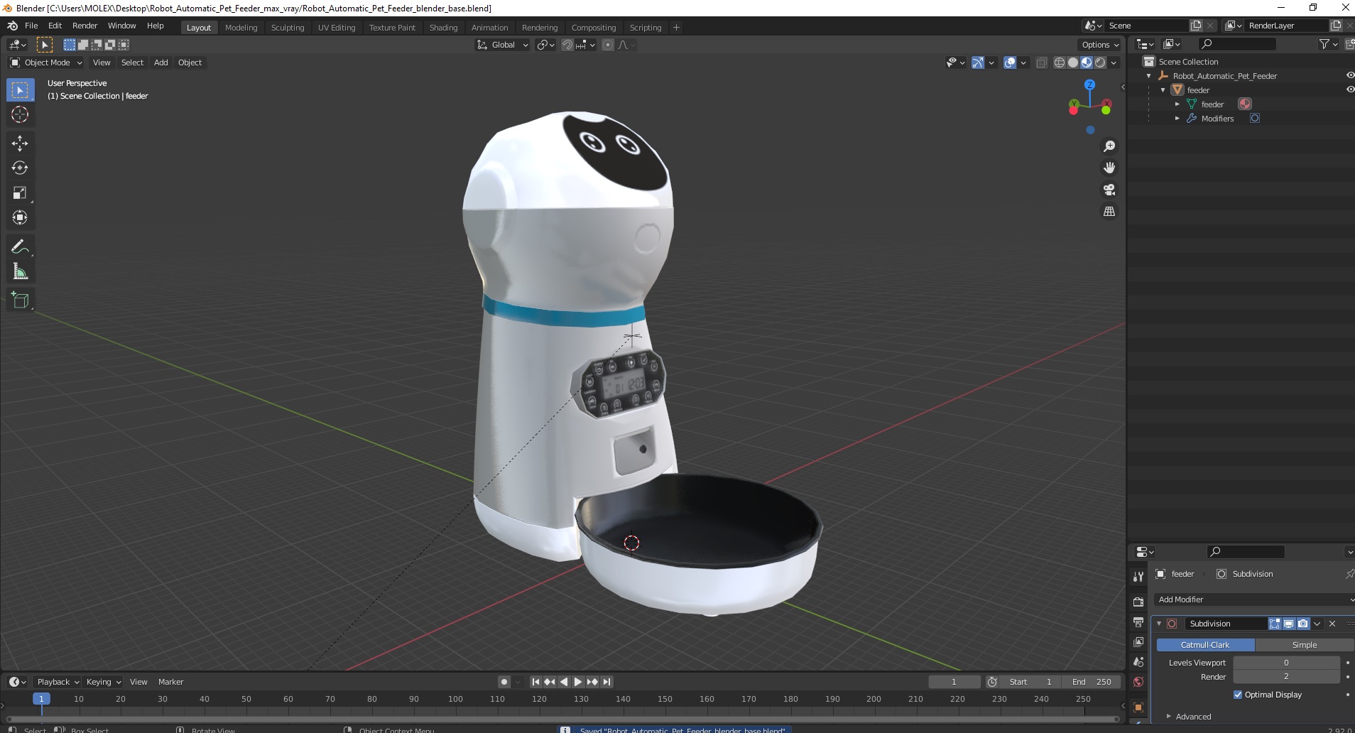 3D Robot Automatic Pet Feeder