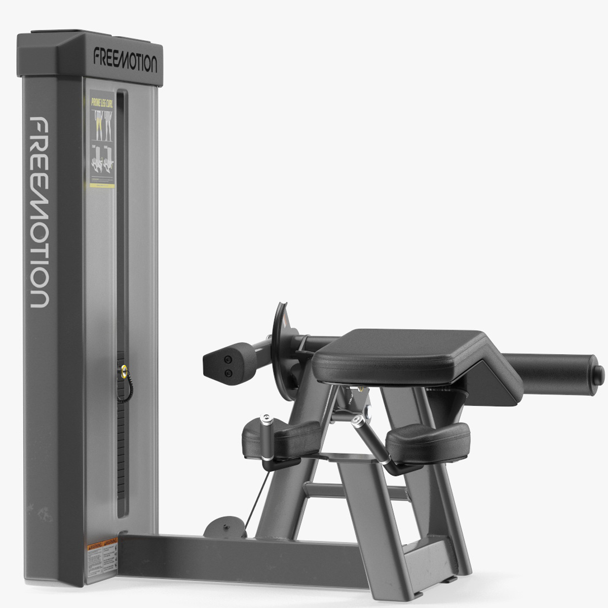 Grey Prone Leg Curl Trainer Freemotion Rigged for Maya 3D model