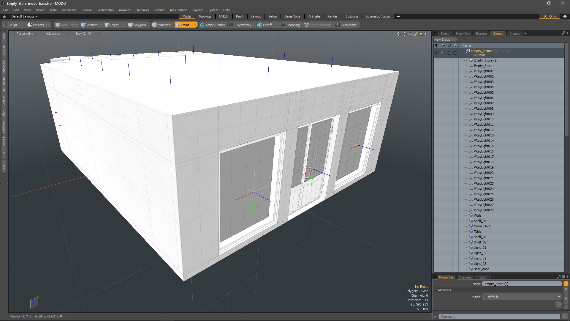 3D Empty Store