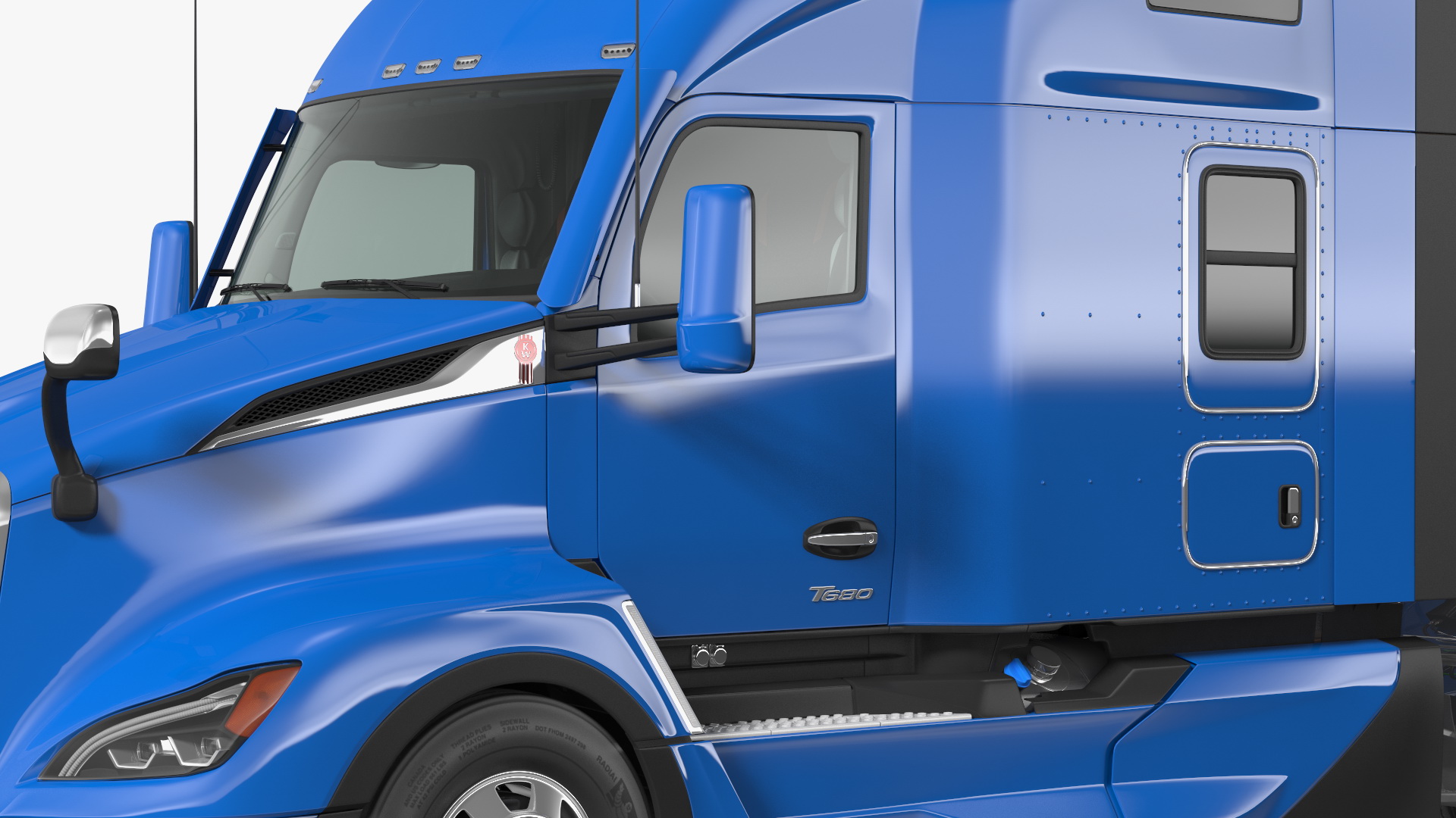 3D Truck With Logging Trailer Rigged model