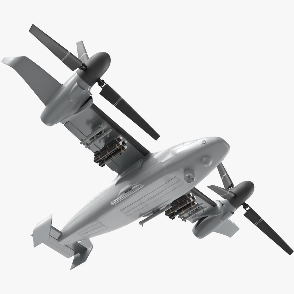 3D Bell V 247 Vigilant Combat Drone Rigged for Maya model
