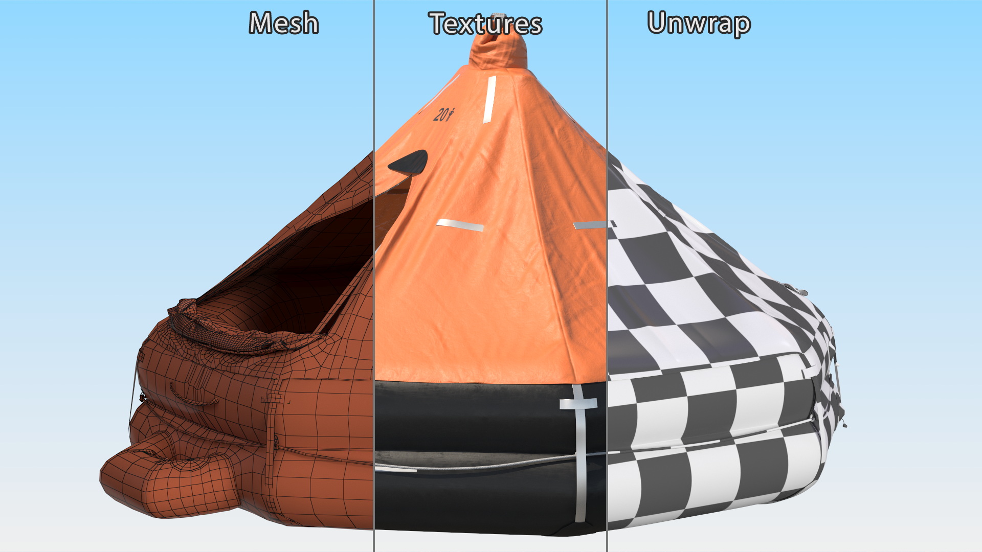 3D model Inflatable Life Raft