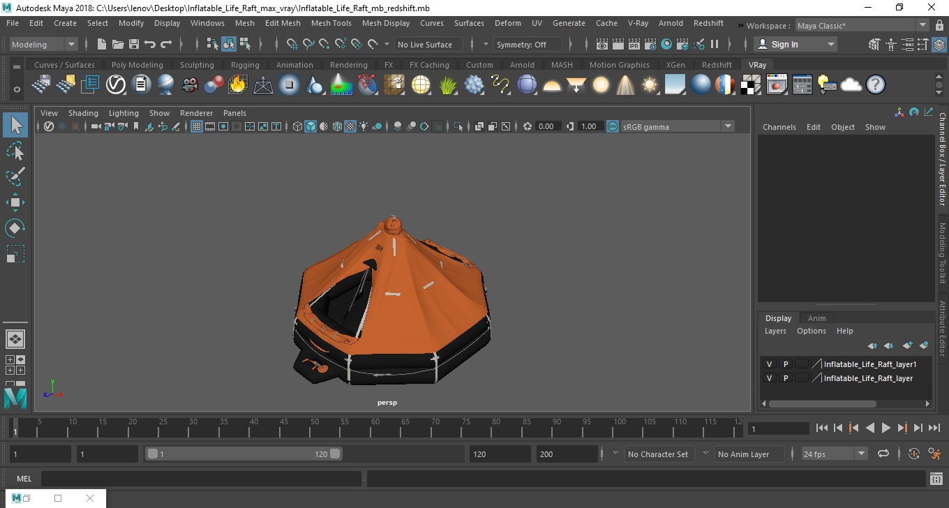 3D model Inflatable Life Raft
