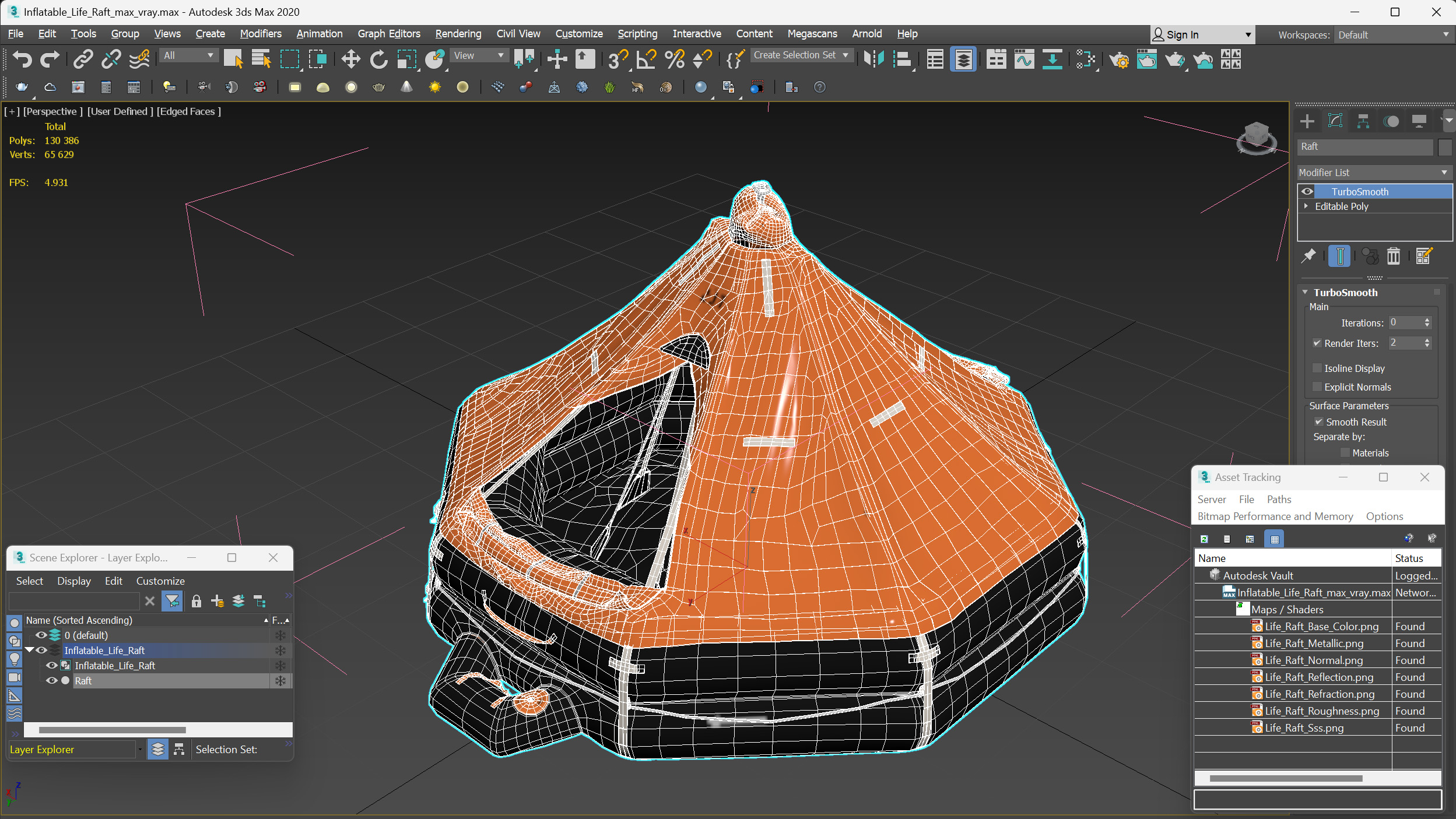 3D model Inflatable Life Raft