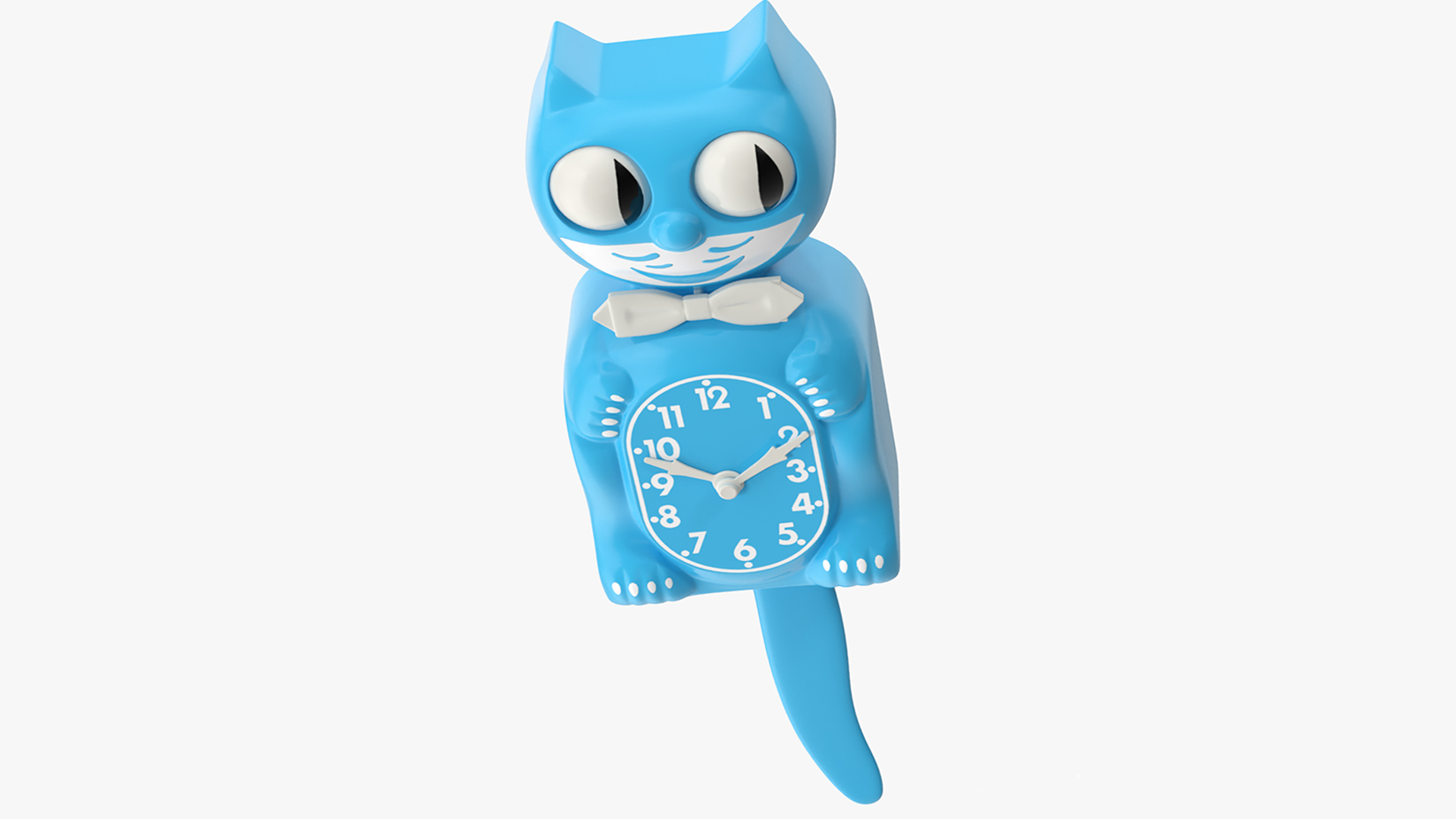 3D Vintage Wall Clock Blue Cat Rigged for Cinema 4D model