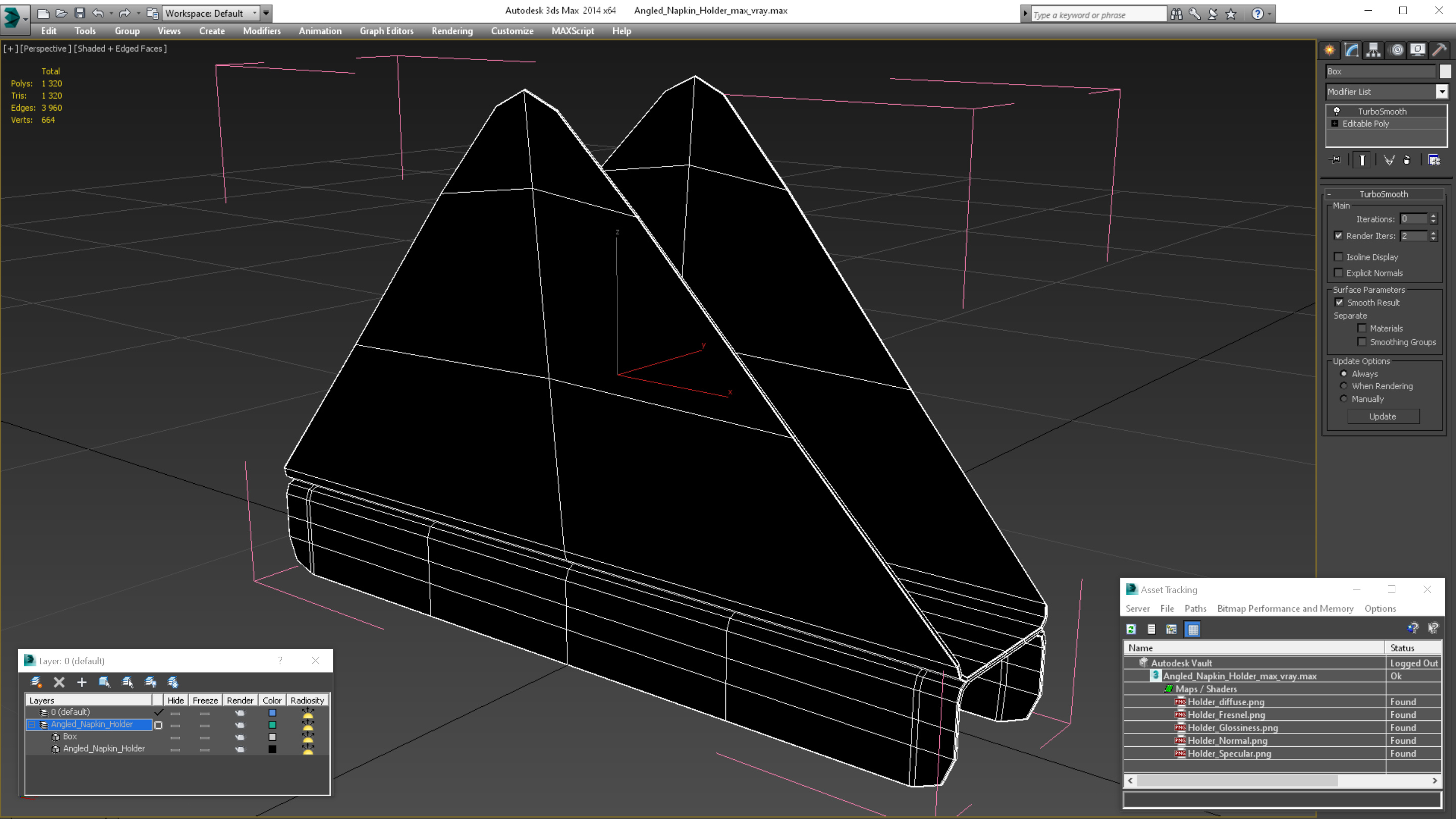 3D model Angled Napkin Holder