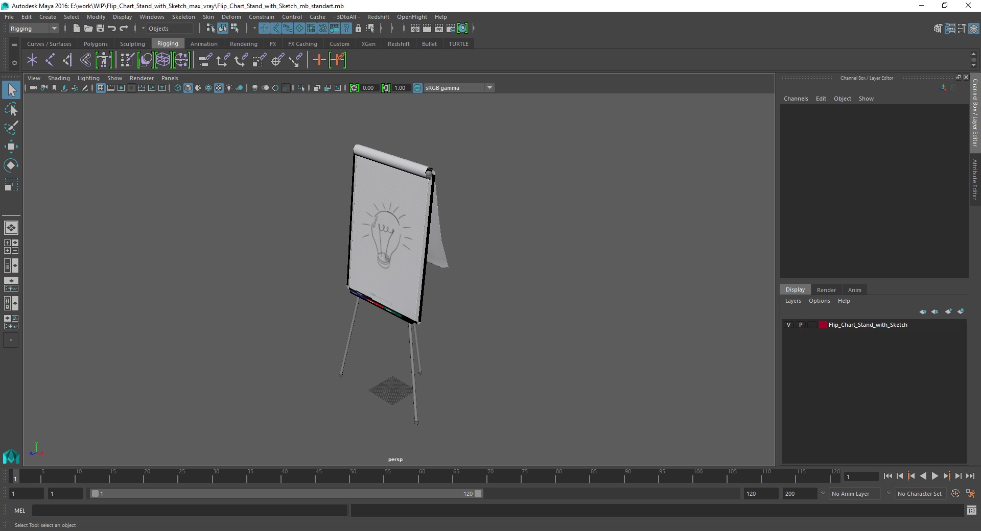 3D Flip Chart Stand with Sketch model