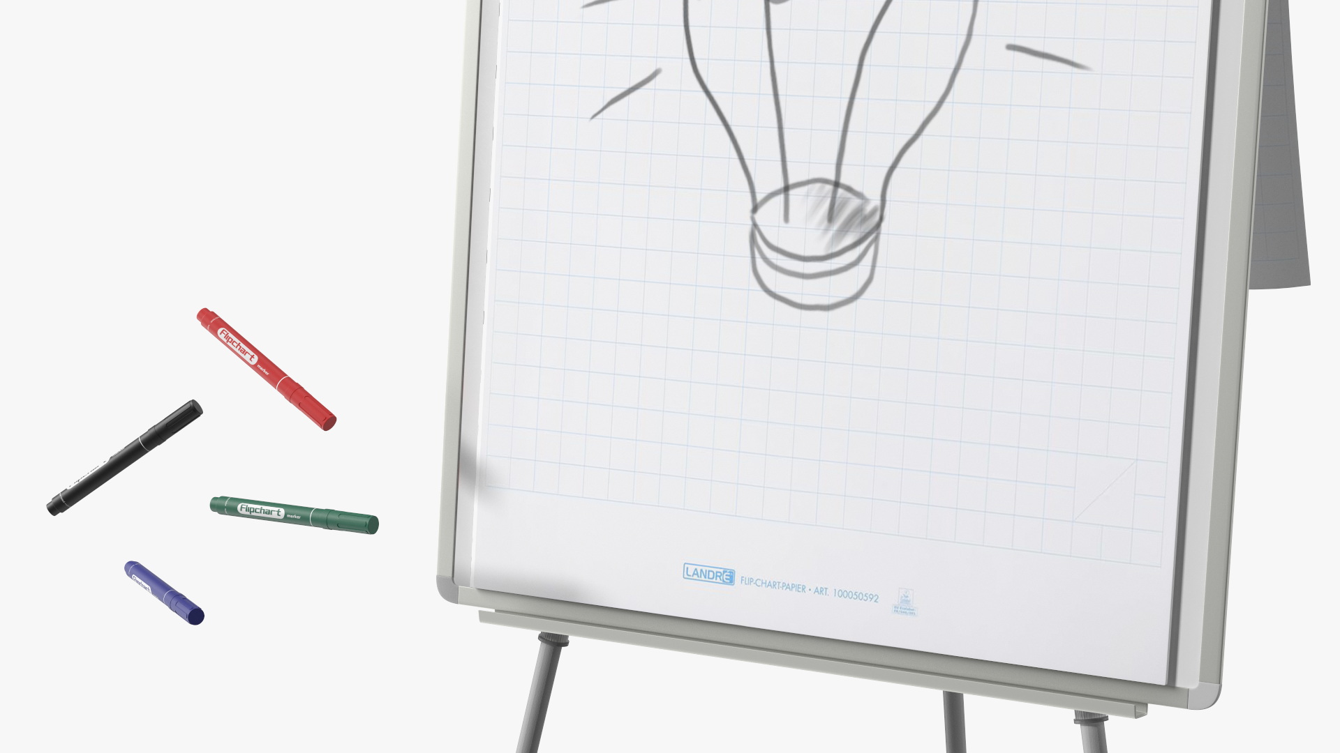 3D Flip Chart Stand with Sketch model
