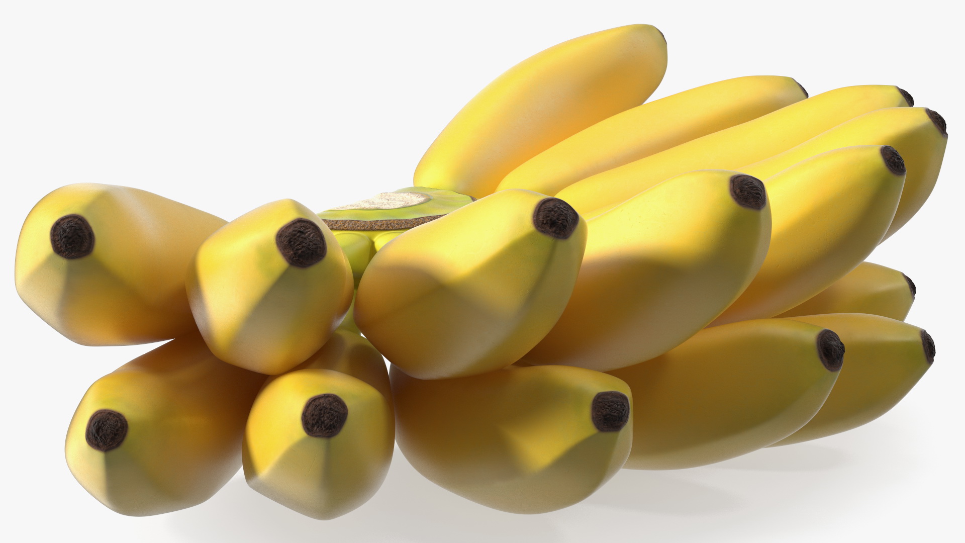 Yellow Banana Bunch 3D model