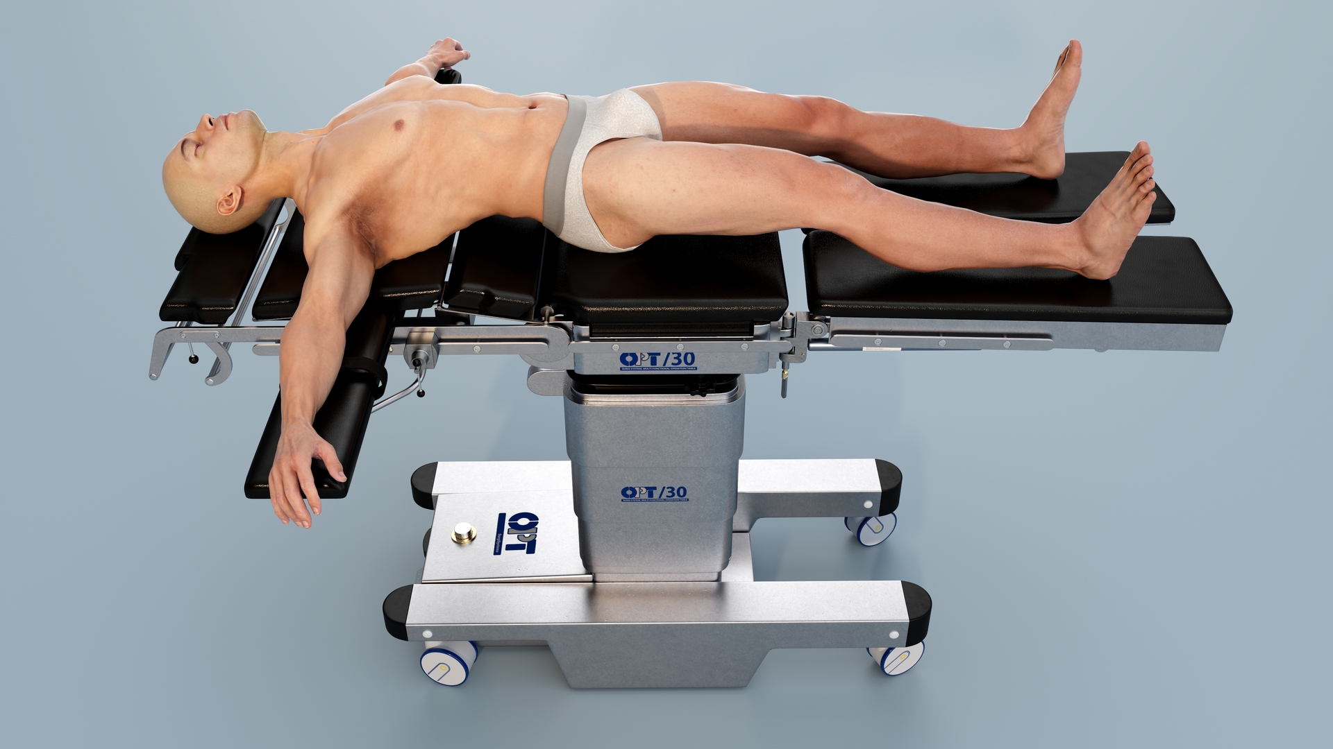 3D Man on Surgical Operating Table