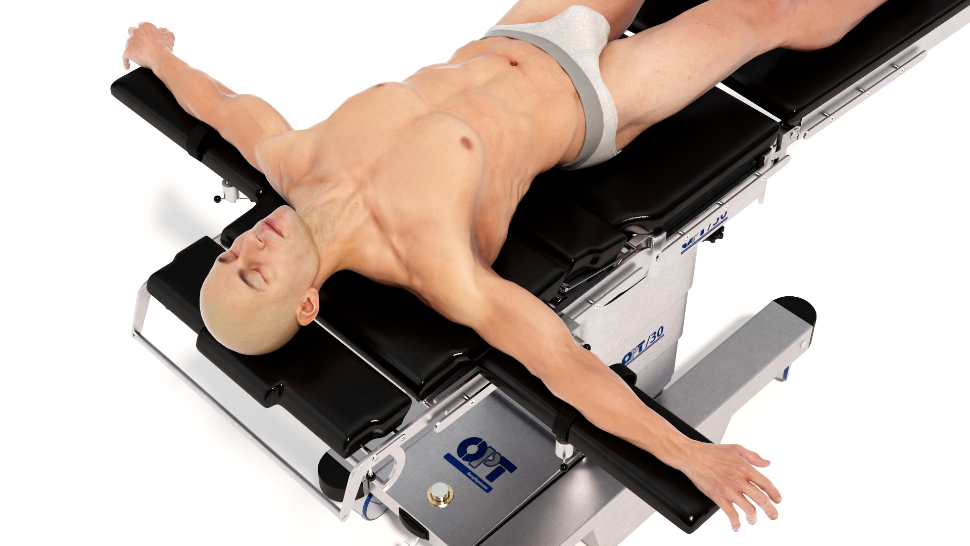 3D Man on Surgical Operating Table