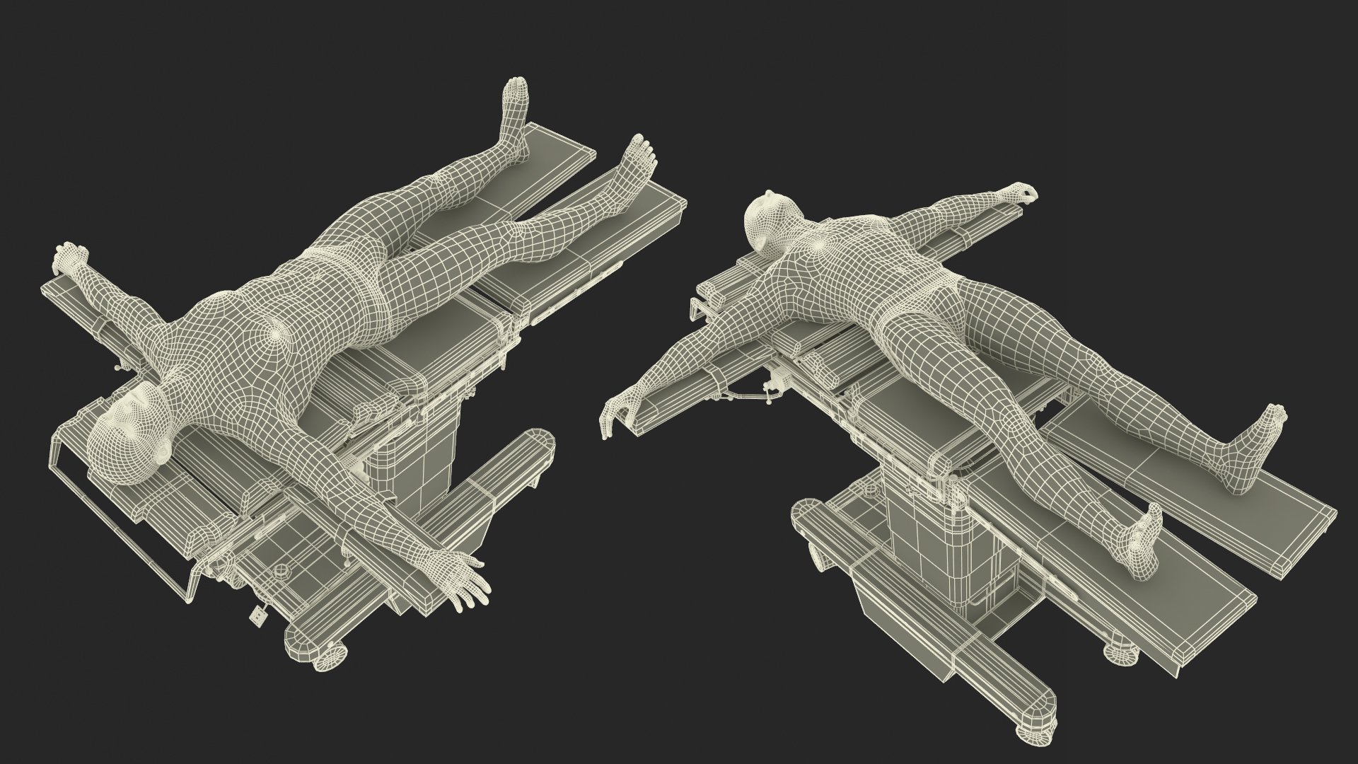 3D Man on Surgical Operating Table