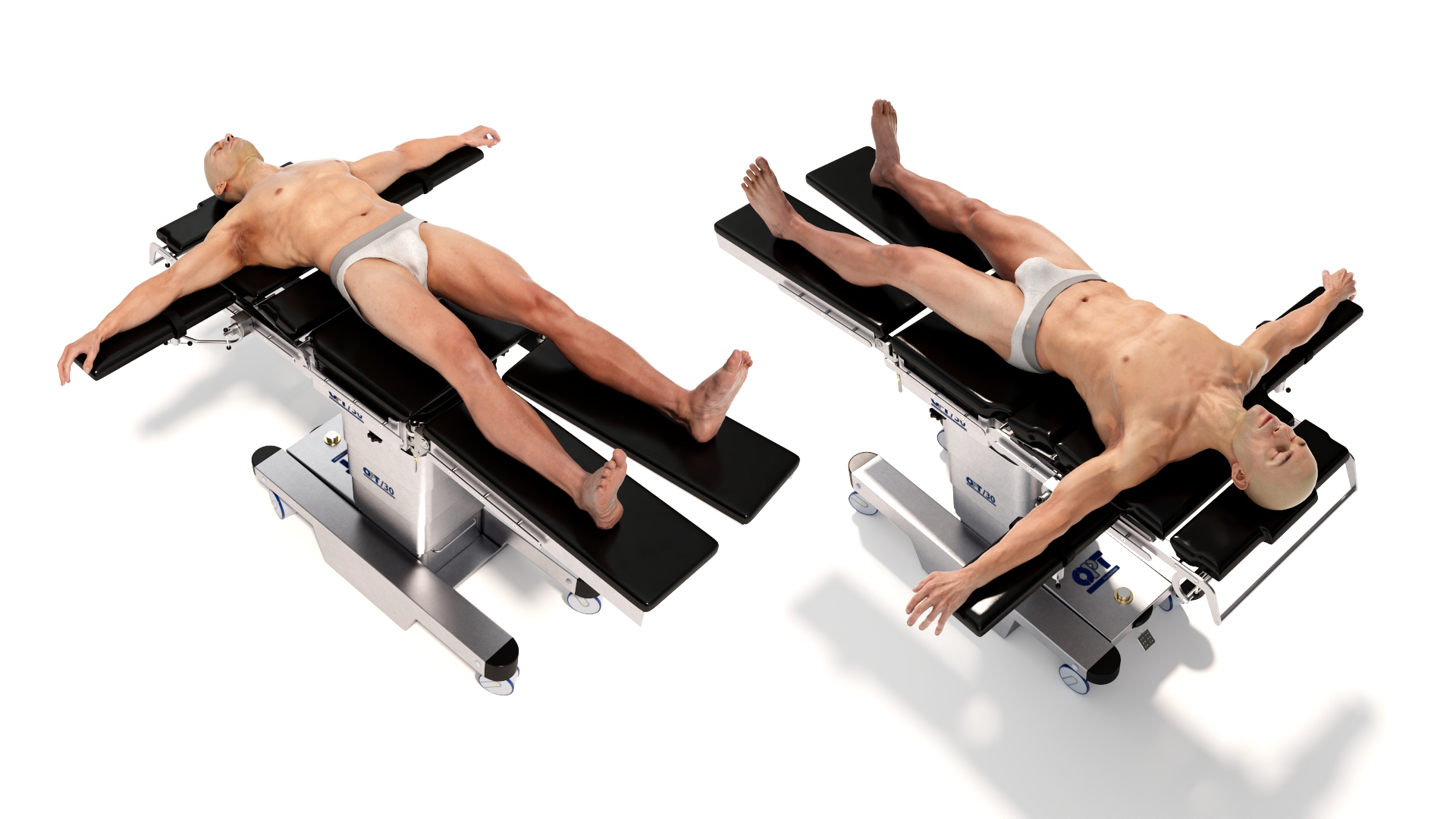 3D Man on Surgical Operating Table