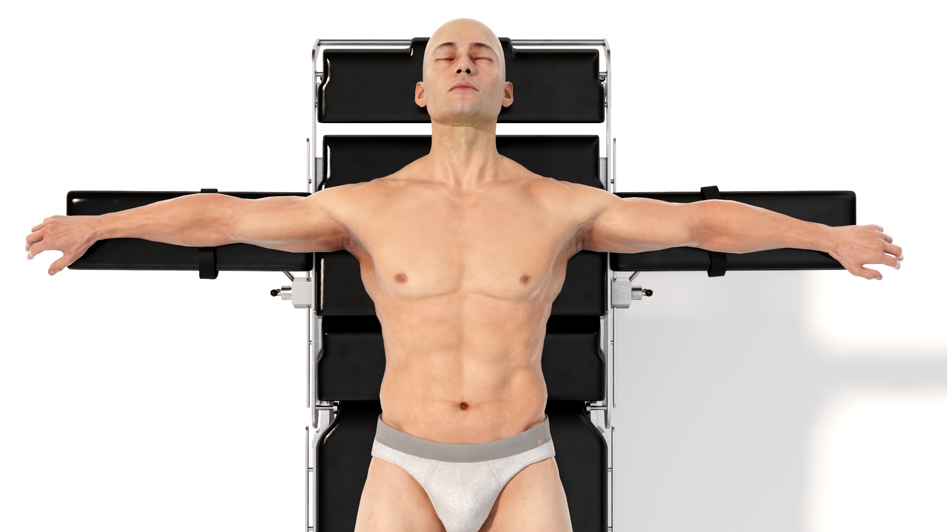 3D Man on Surgical Operating Table