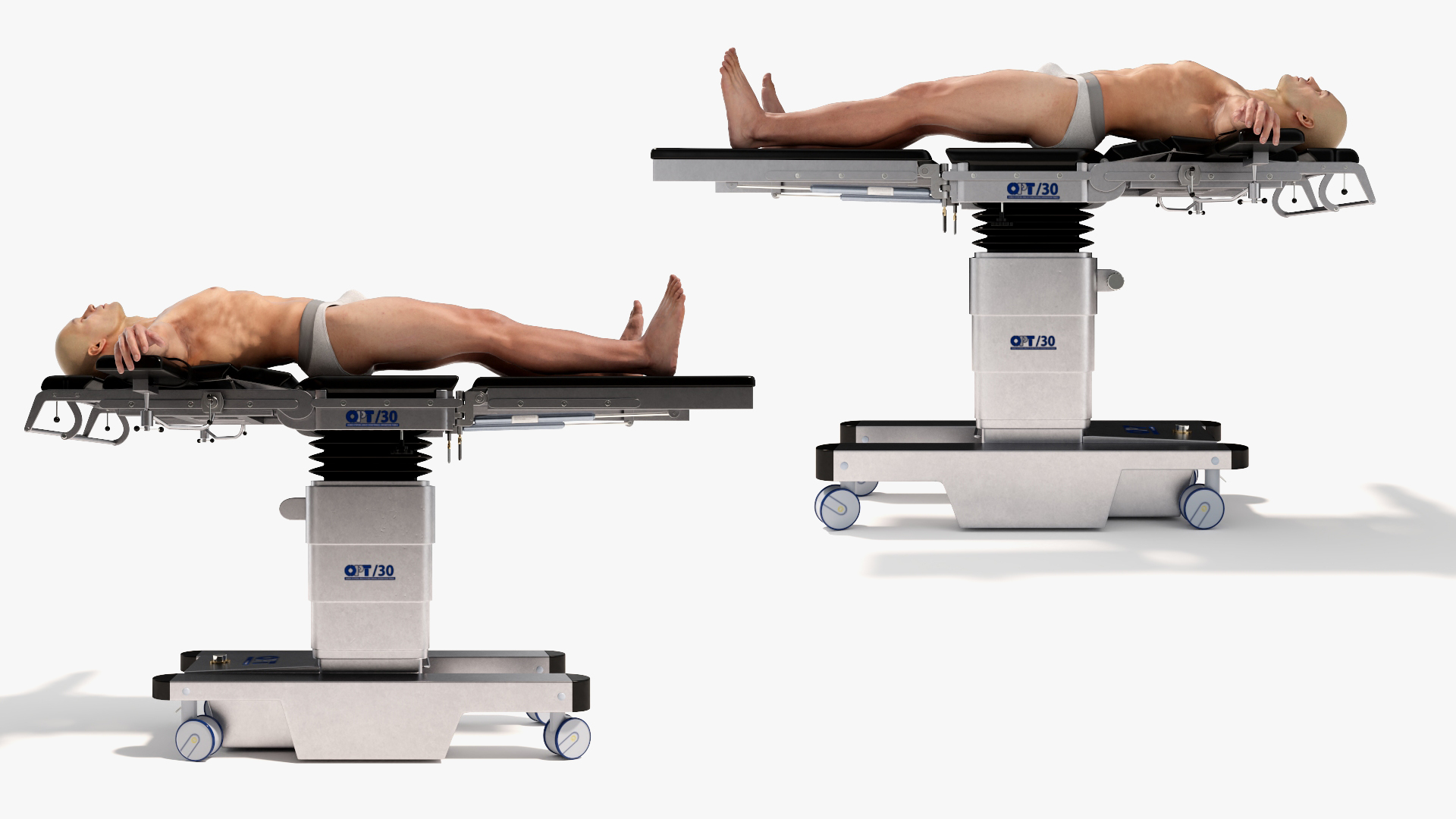3D Man on Surgical Operating Table