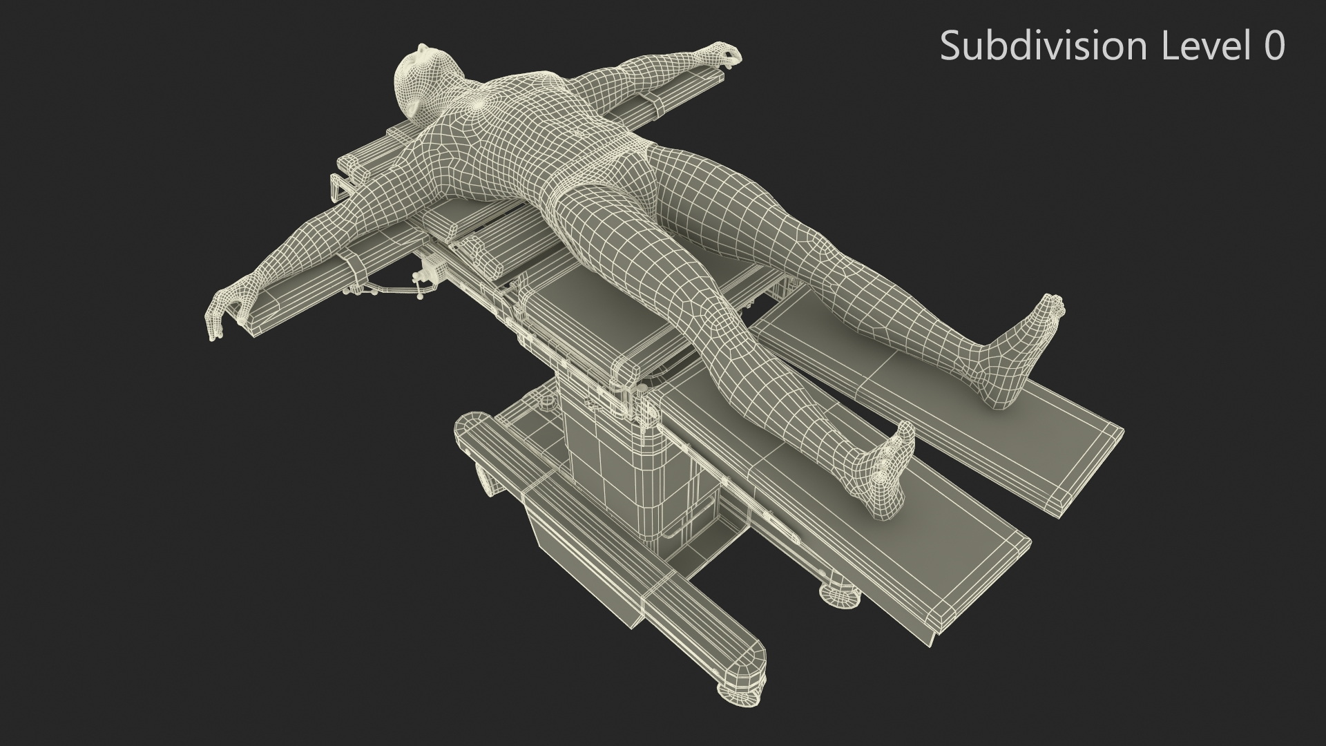 3D Man on Surgical Operating Table