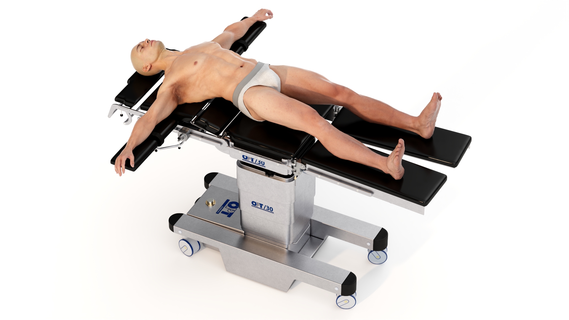 3D Man on Surgical Operating Table