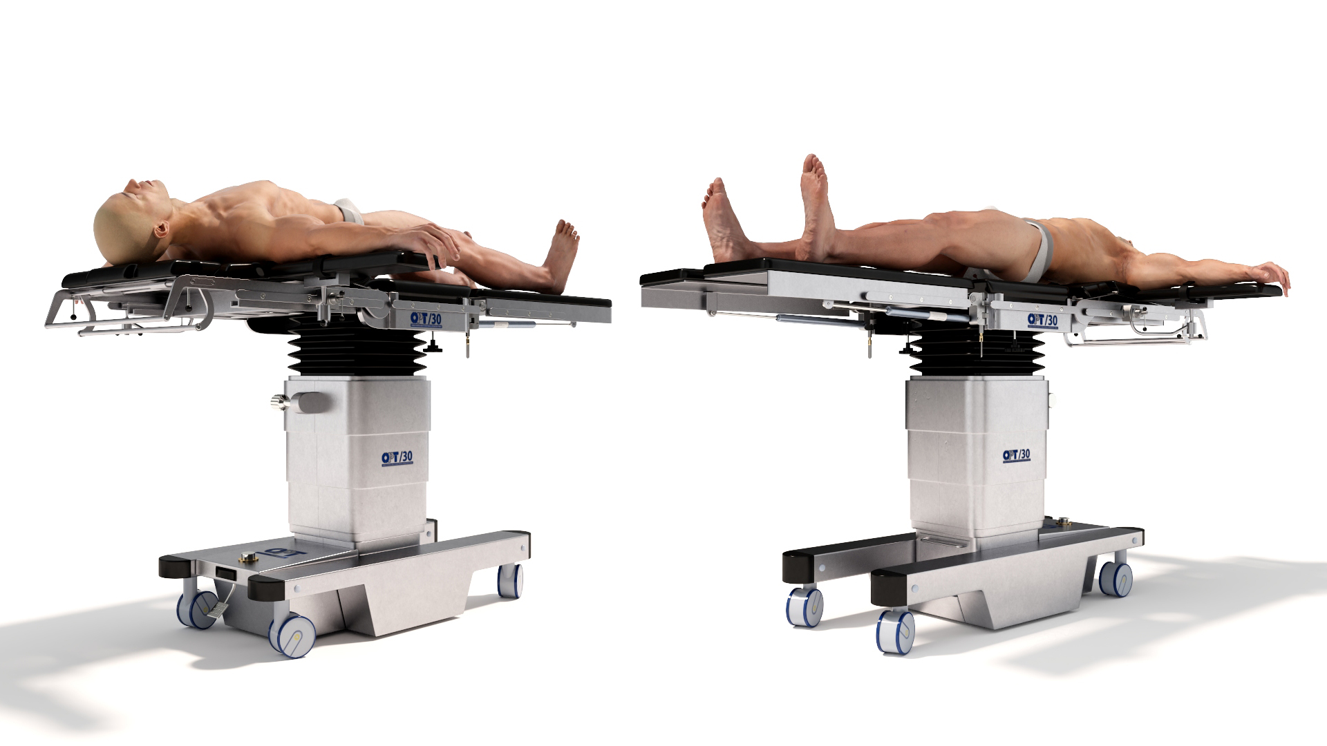 3D Man on Surgical Operating Table