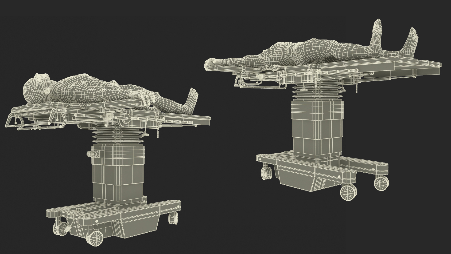 3D Man on Surgical Operating Table