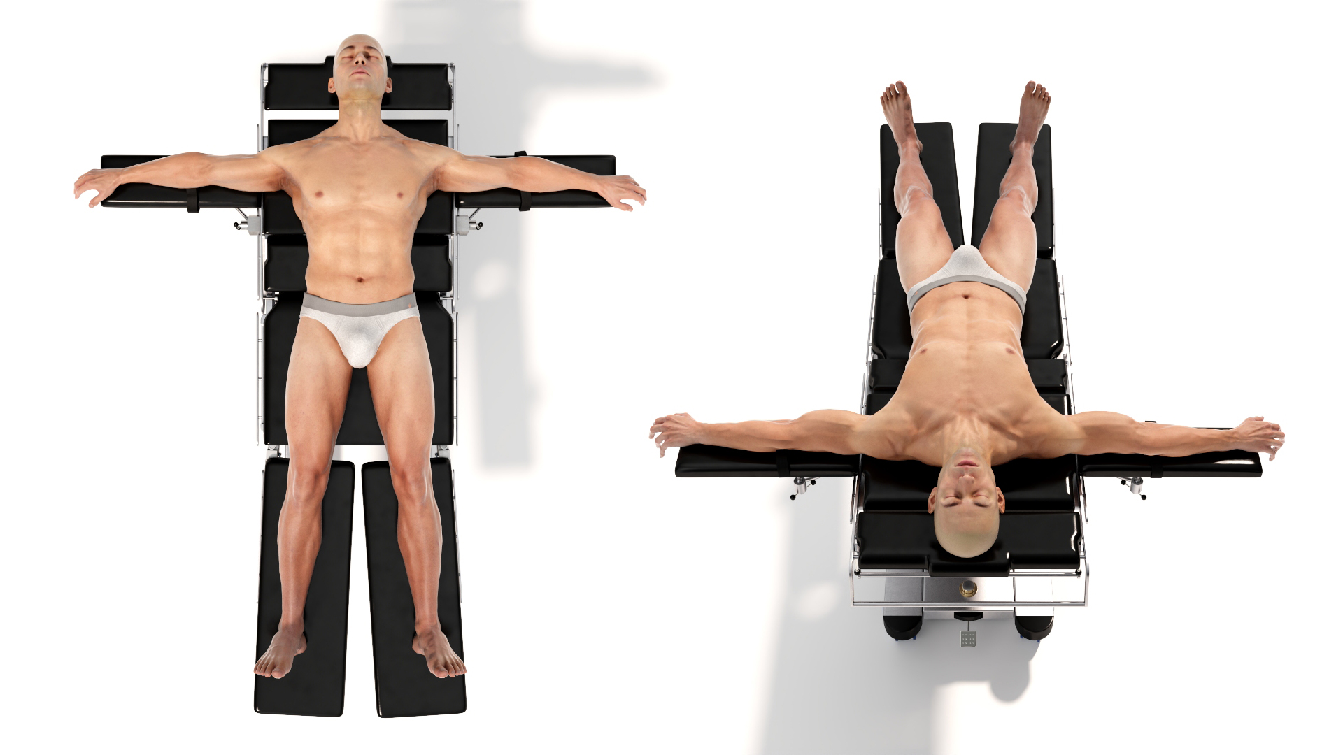 3D Man on Surgical Operating Table