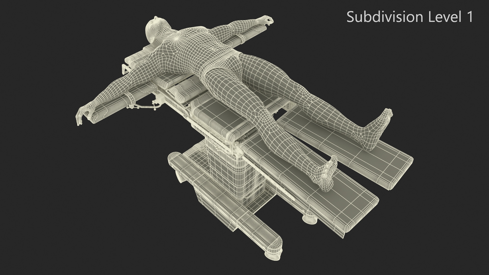 3D Man on Surgical Operating Table
