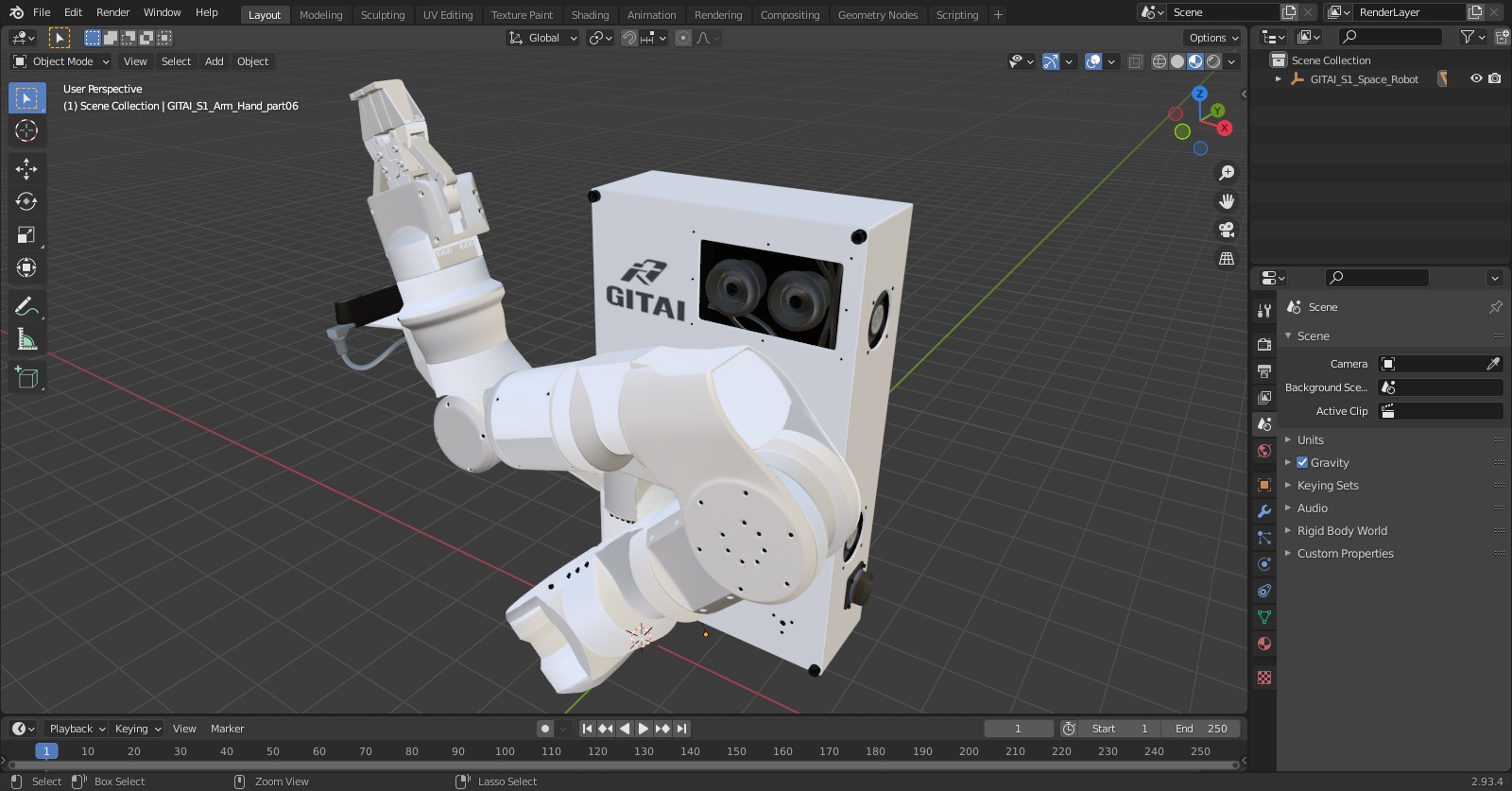 3D model GITAI S1 Space Robot