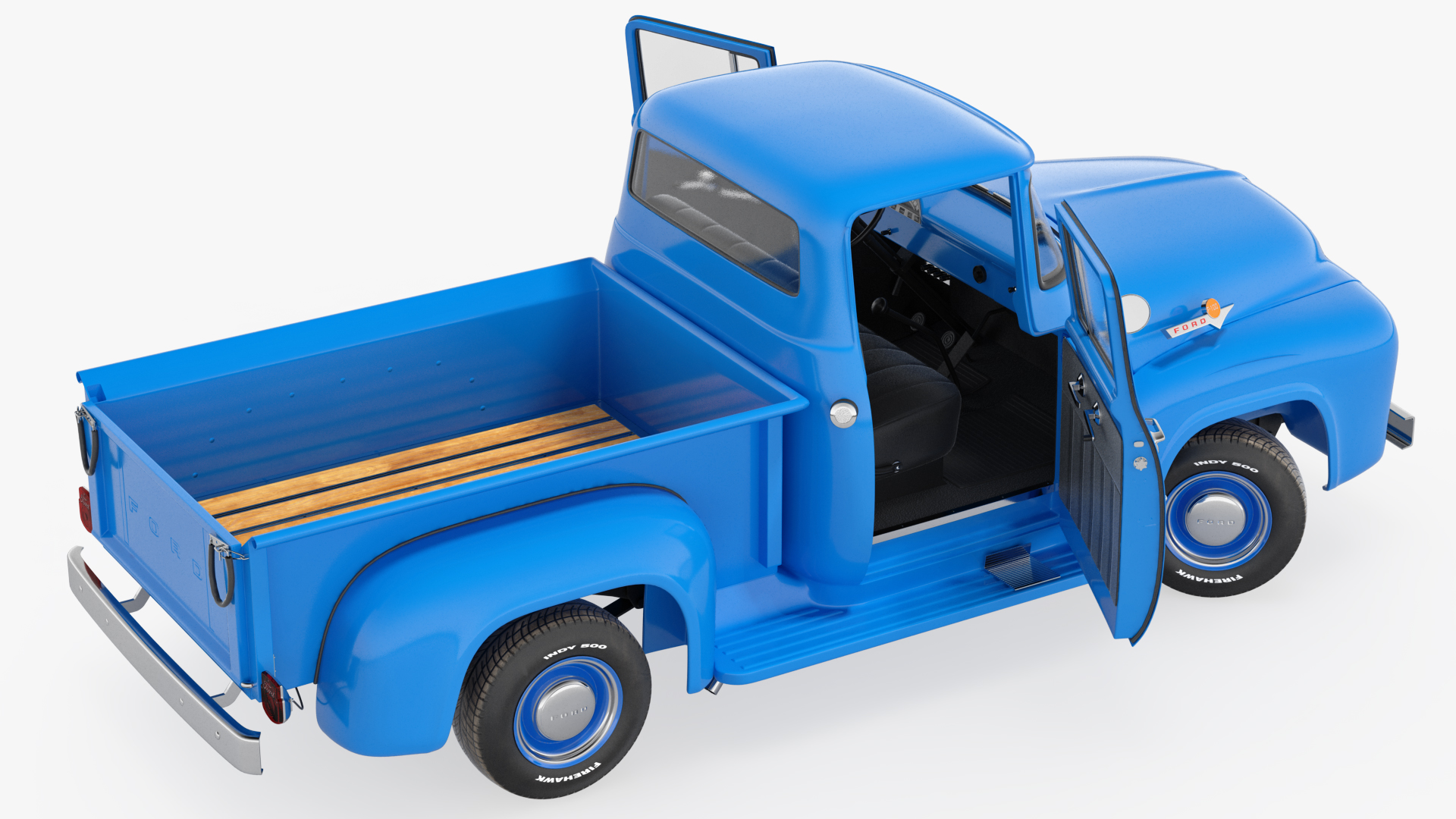 1956 Ford F100 Pickup Truck Rigged 3D model