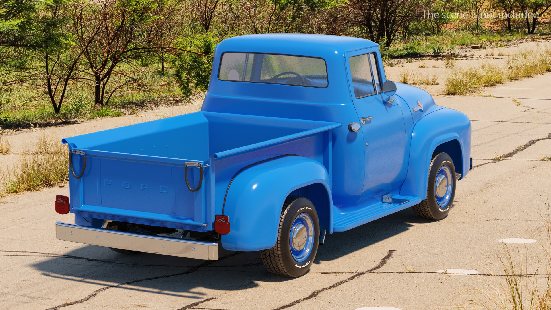 1956 Ford F100 Pickup Truck Rigged 3D model