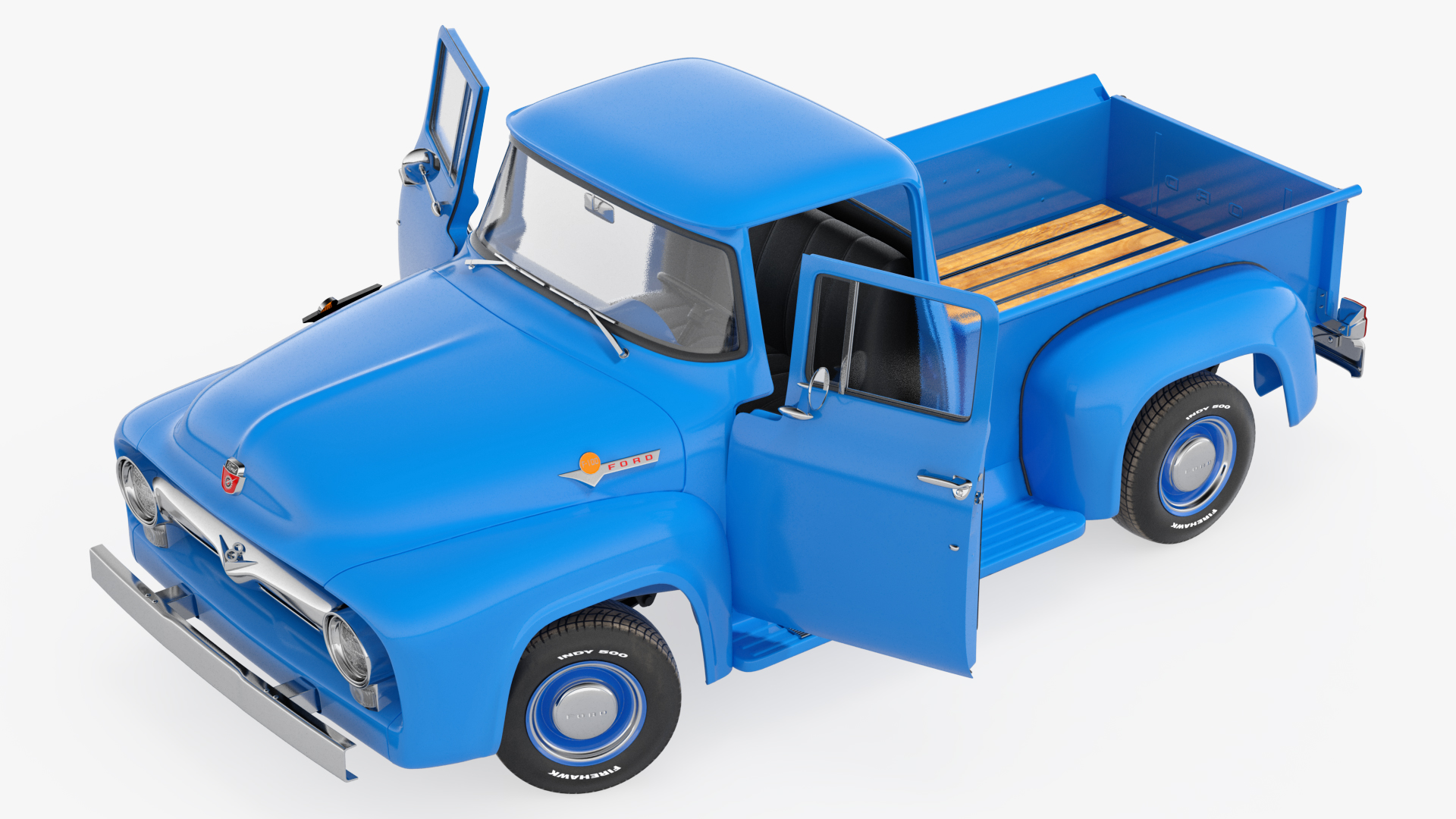 1956 Ford F100 Pickup Truck Rigged 3D model
