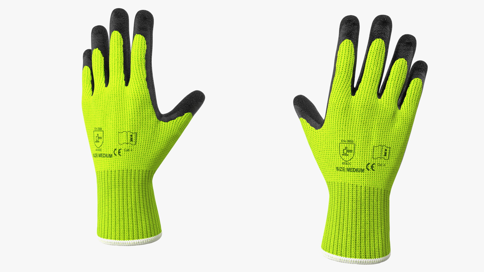3D model Safety Work Gloves Green Rigged for Cinema 4D