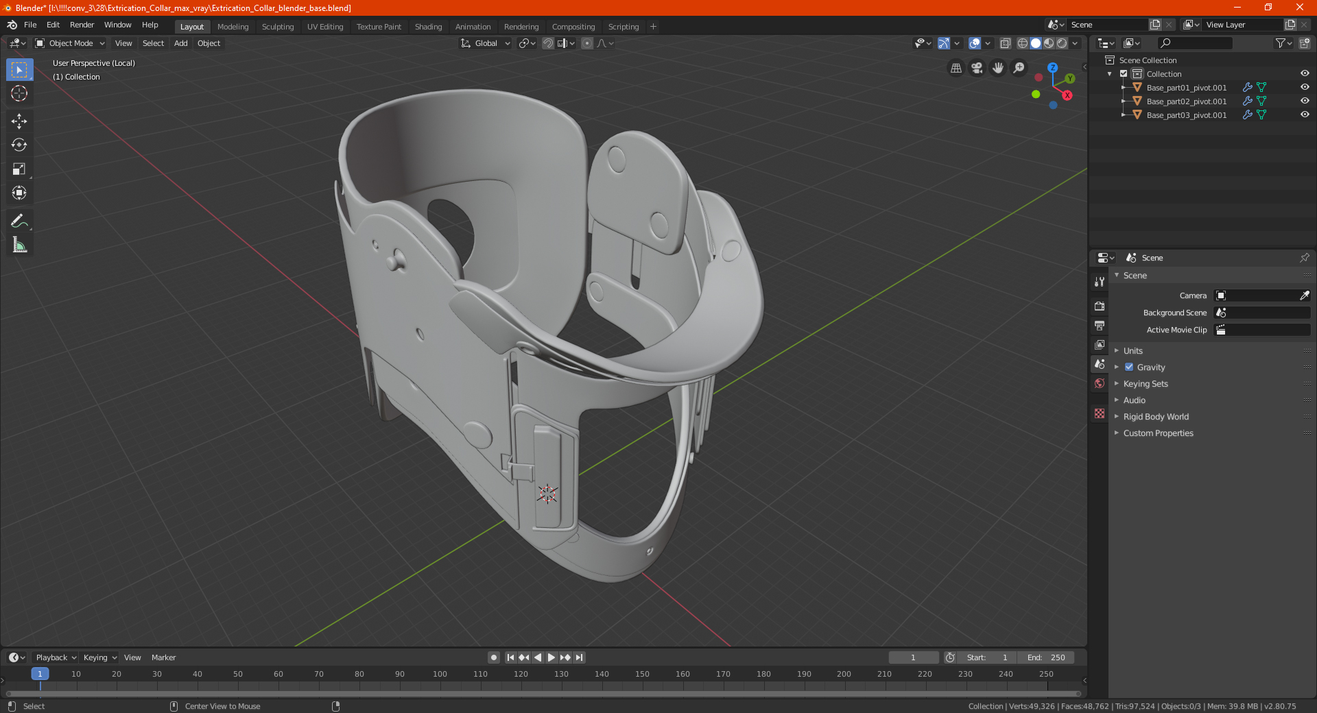 3D Extrication Collar model