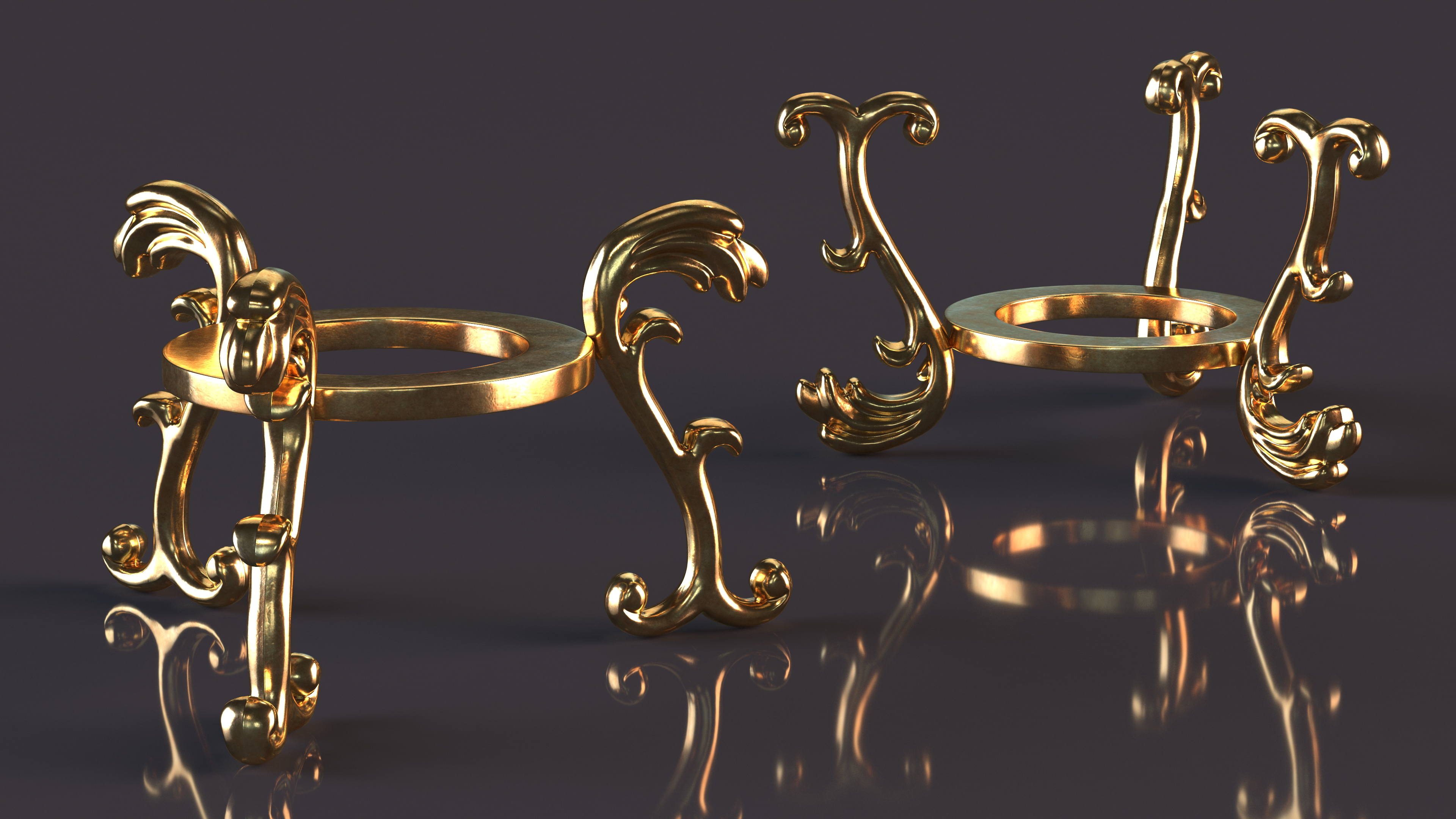 3D Golden Stand for Souvenirs
