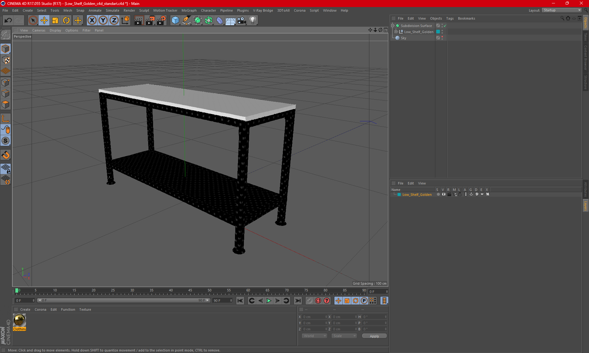 3D Low Shelf Golden