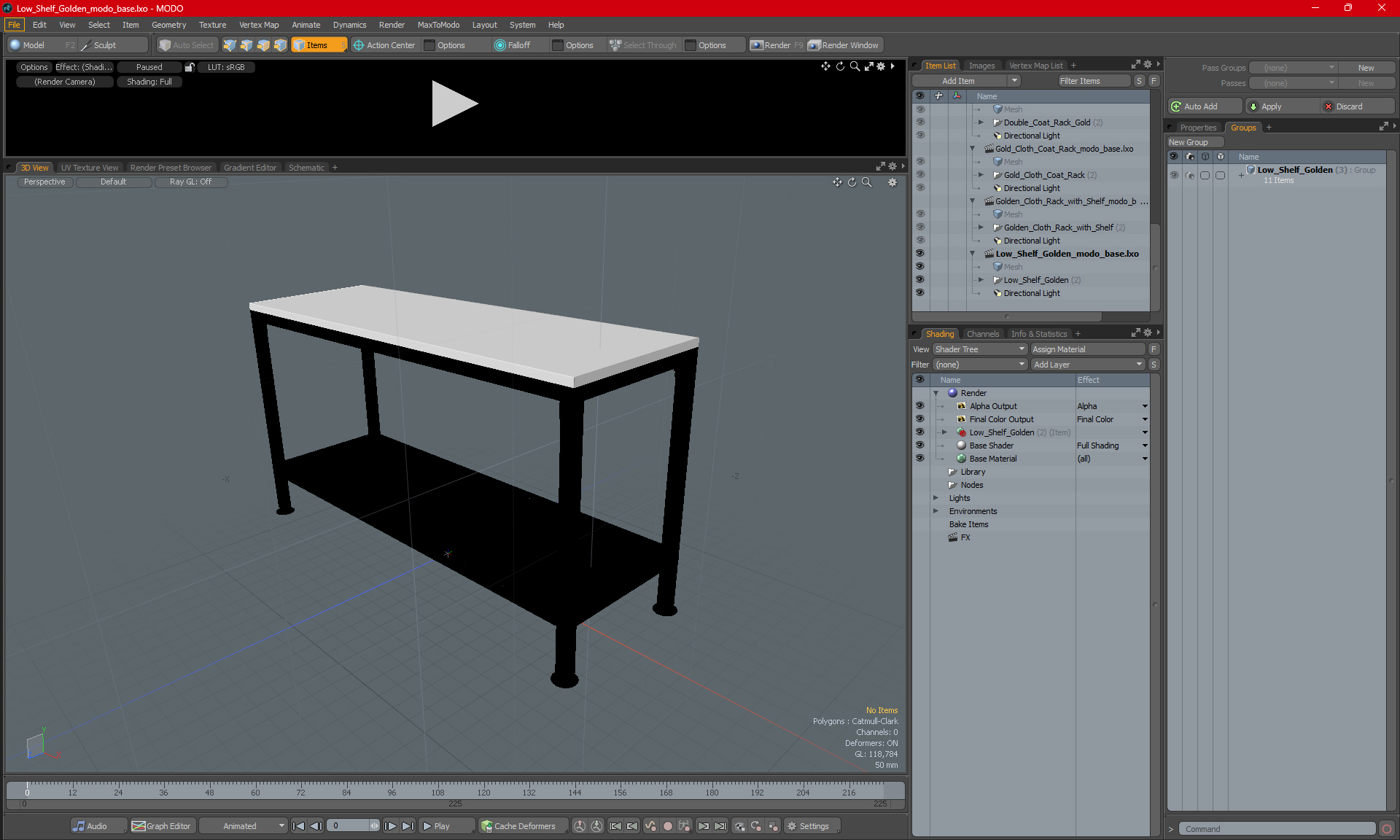 3D Low Shelf Golden